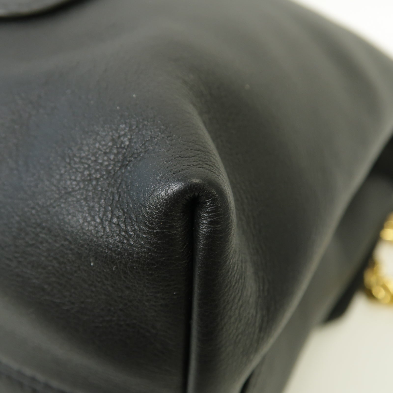 PRADA 牛皮皮革Chain Shoulder Bag金扣鏈帶肩背袋黒色