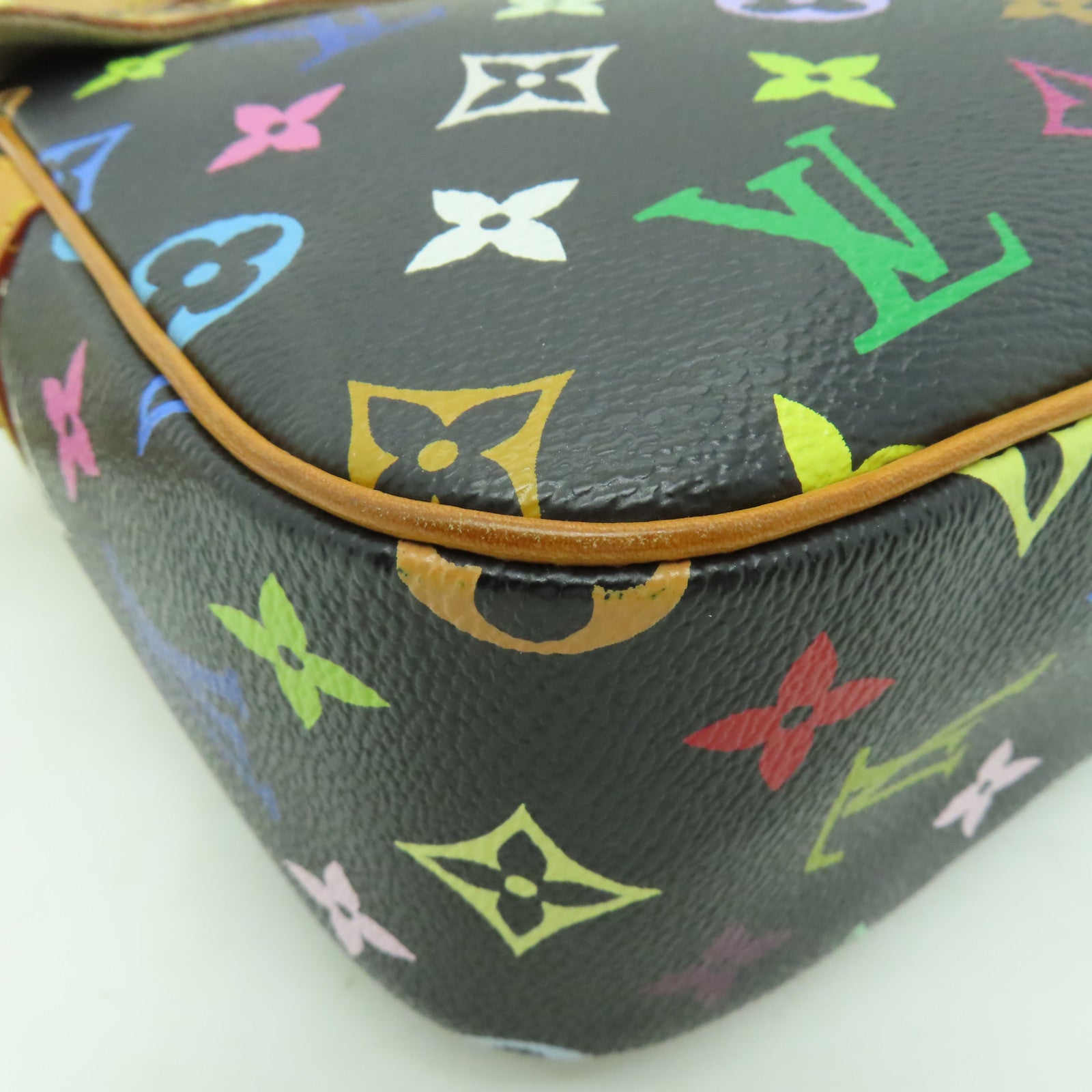 LOUIS VUITTON Monogram Multicolore Sologne金扣肩背袋黒色/彩色