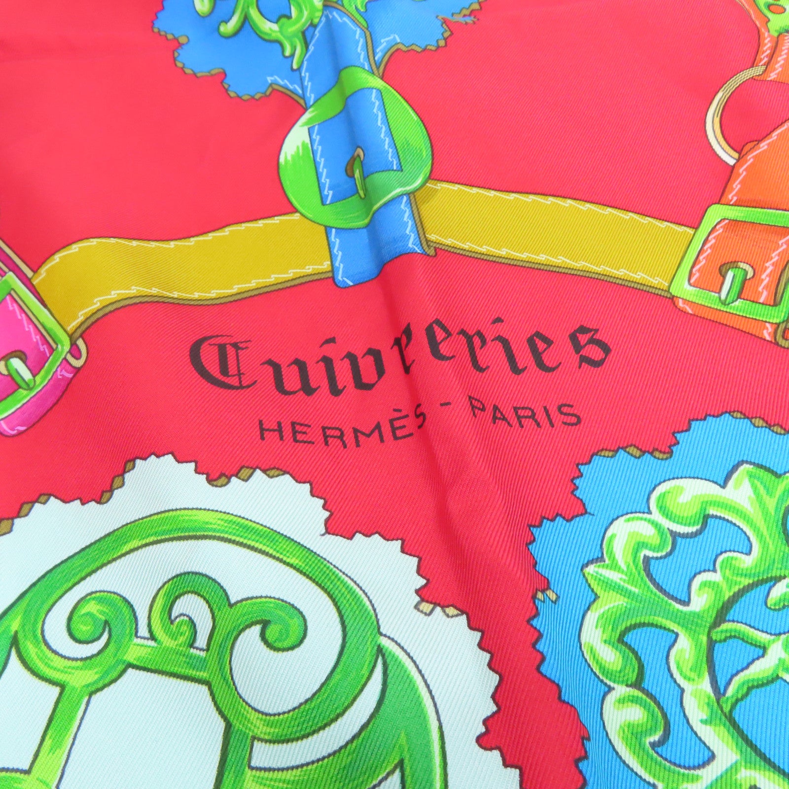 HERMES 丝质Scarf 90丝巾红色/绿色/蓝色