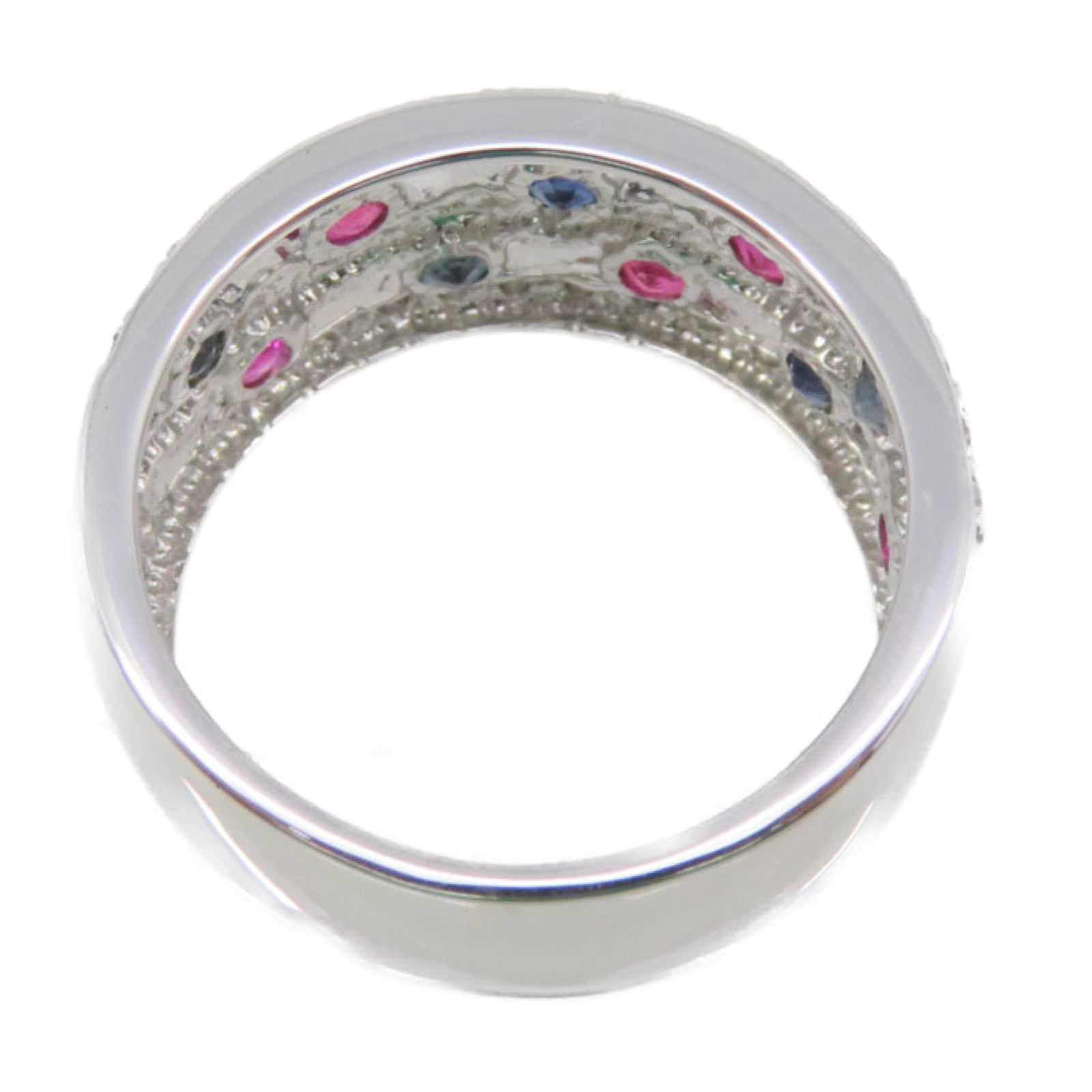 JEWELRY 18K白金/彩色鑽石Multi sapphire Ring戒指US#7