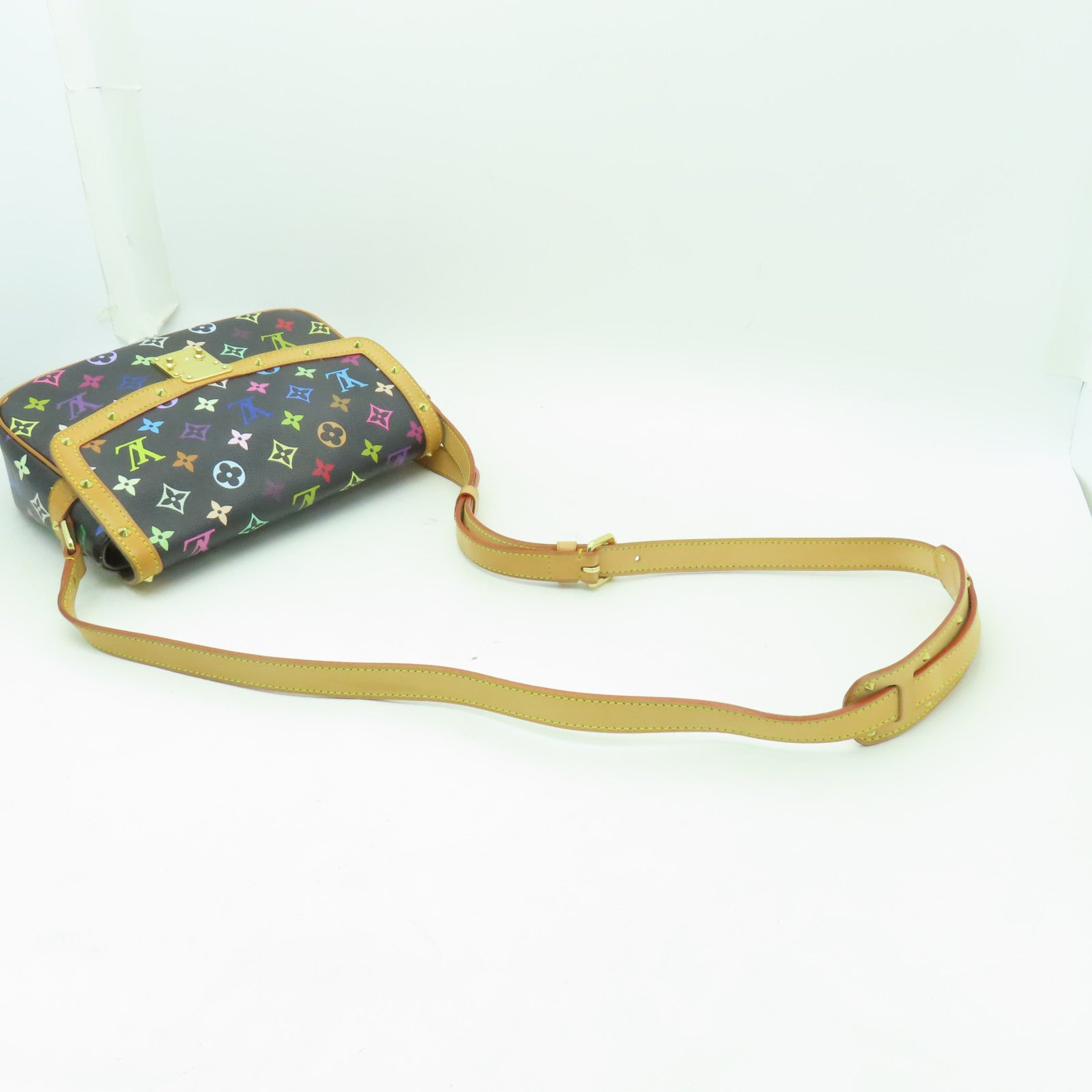 LOUIS VUITTON Monogram Multicolore Sologne金扣肩背袋黒色/彩色