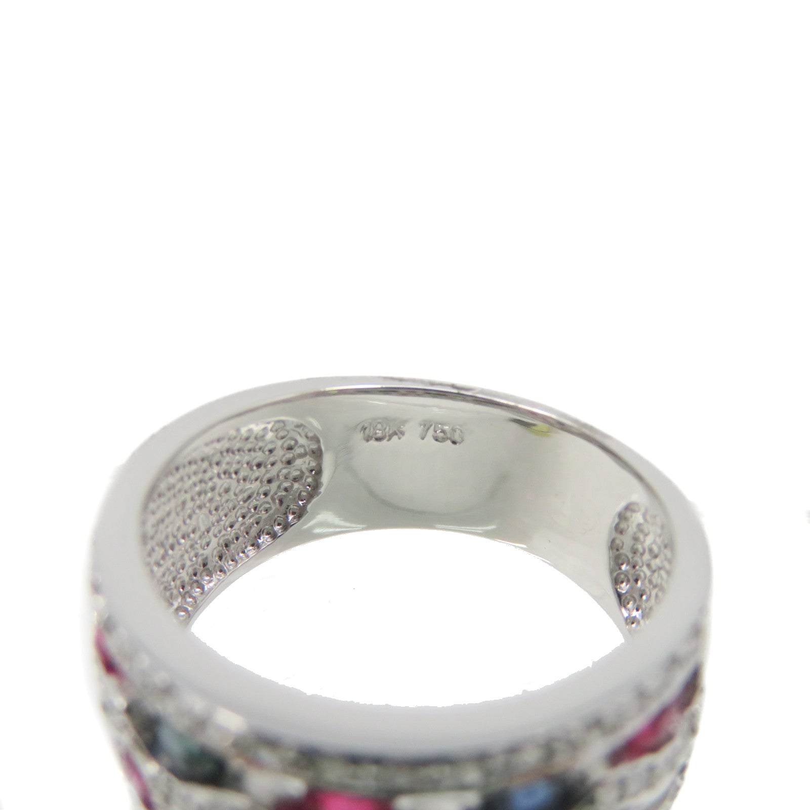 JEWELRY 18K白金/彩色鑽石Multi sapphire Ring戒指US#7