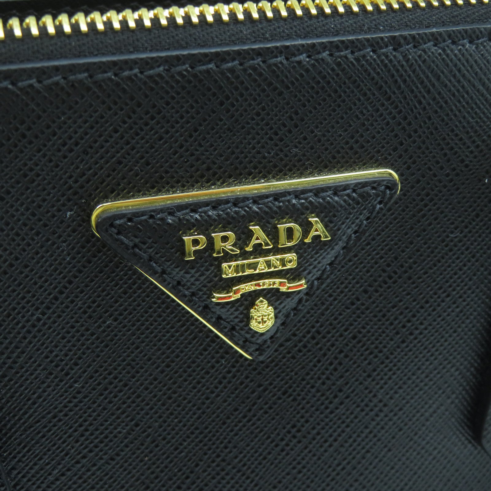 PRADA 牛皮皮革Galleria Small金扣手挽肩背兩用袋黑色