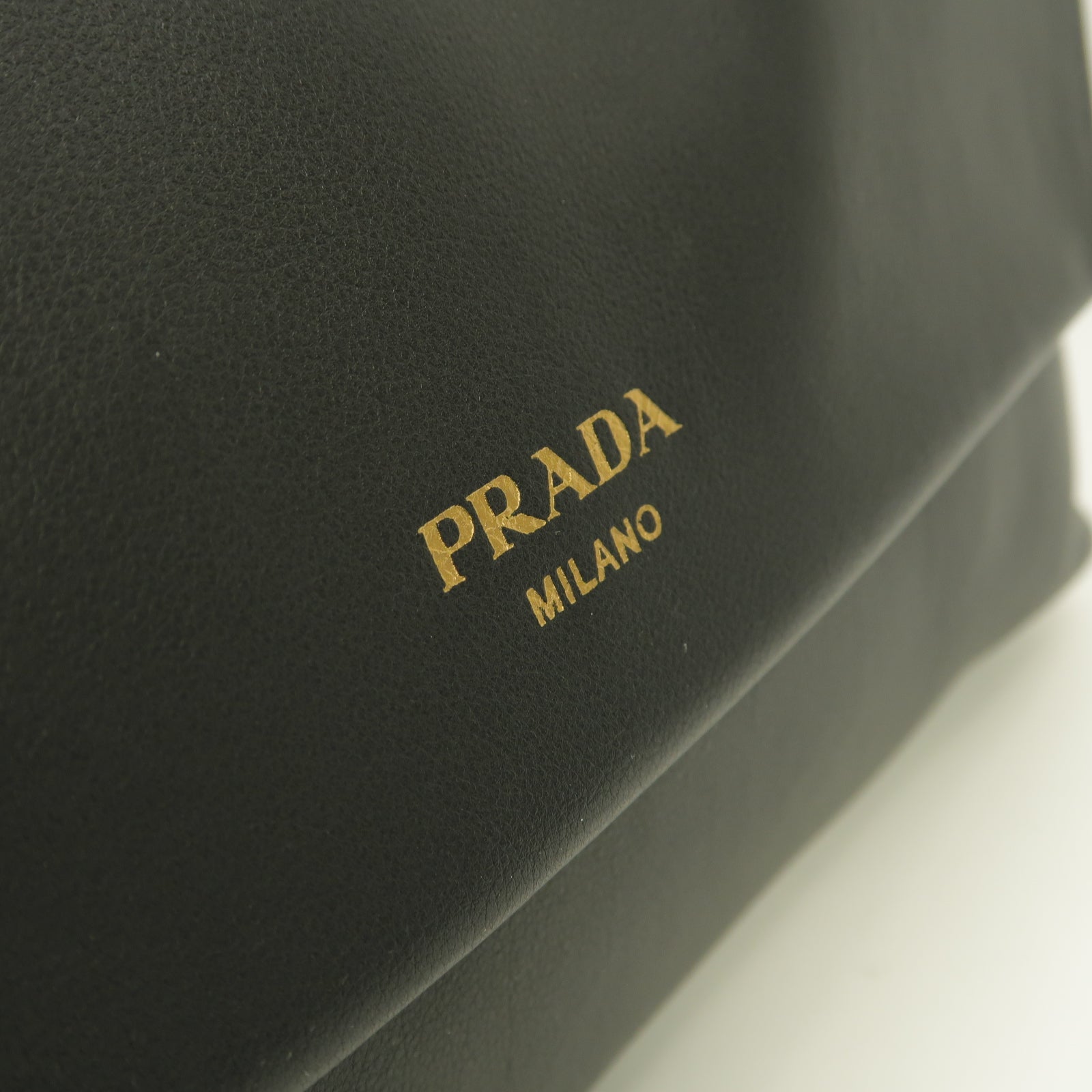 PRADA 牛皮皮革Chain Shoulder Bag金扣鏈帶肩背袋黒色