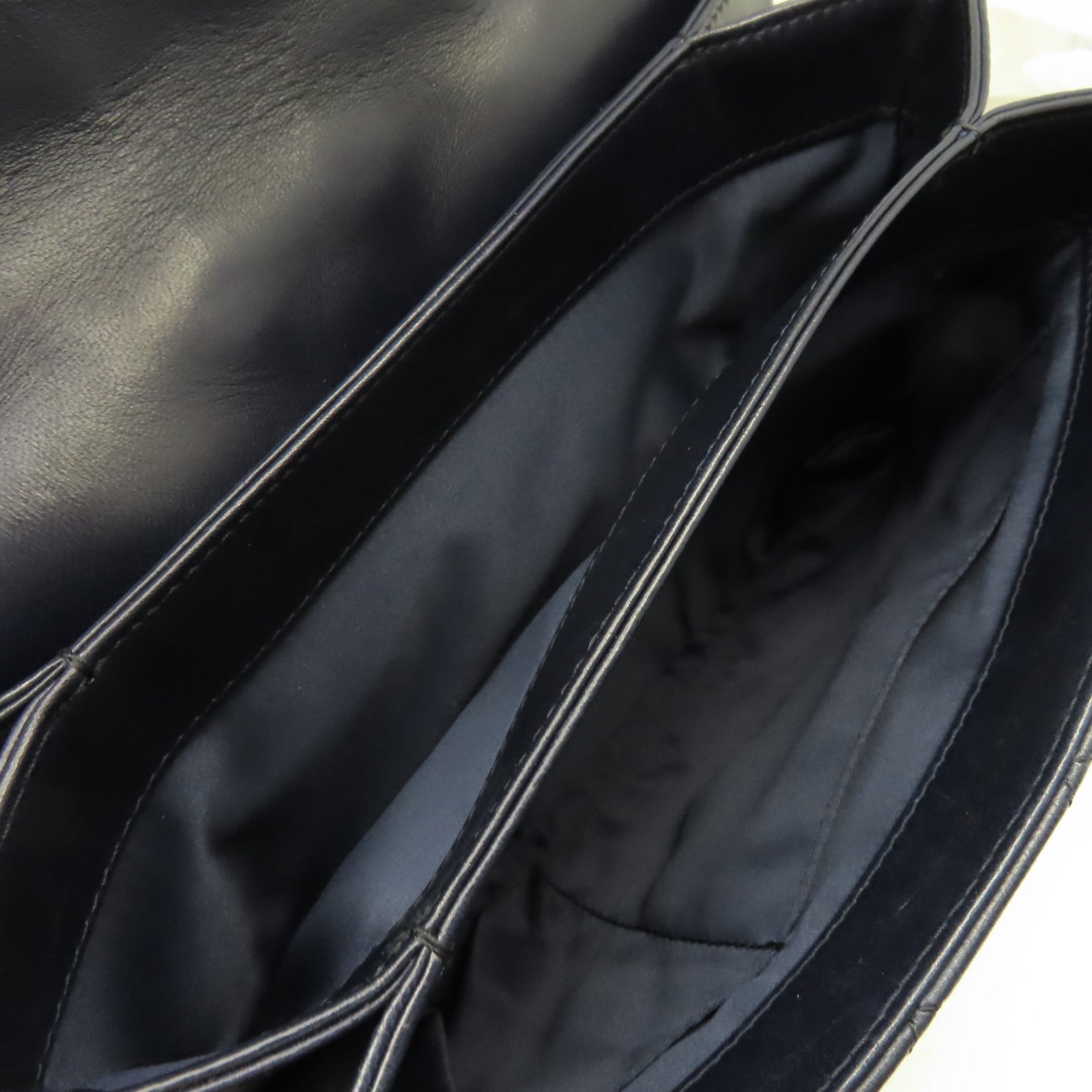 CHANEL 菱格羊皮皮革Chain Shoulder Bag銀扣鏈帶肩背袋寶藍色