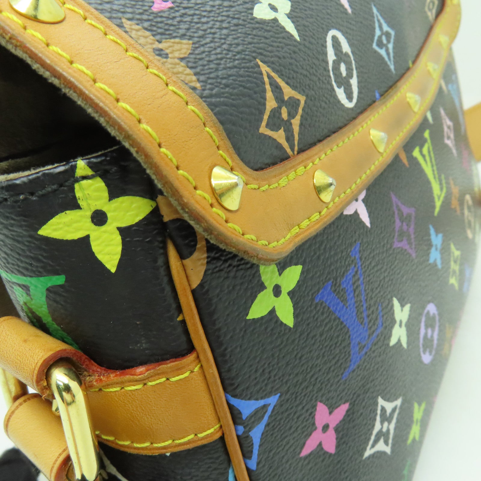 LOUIS VUITTON Monogram Multicolore Sologne金扣肩背袋黒色/彩色