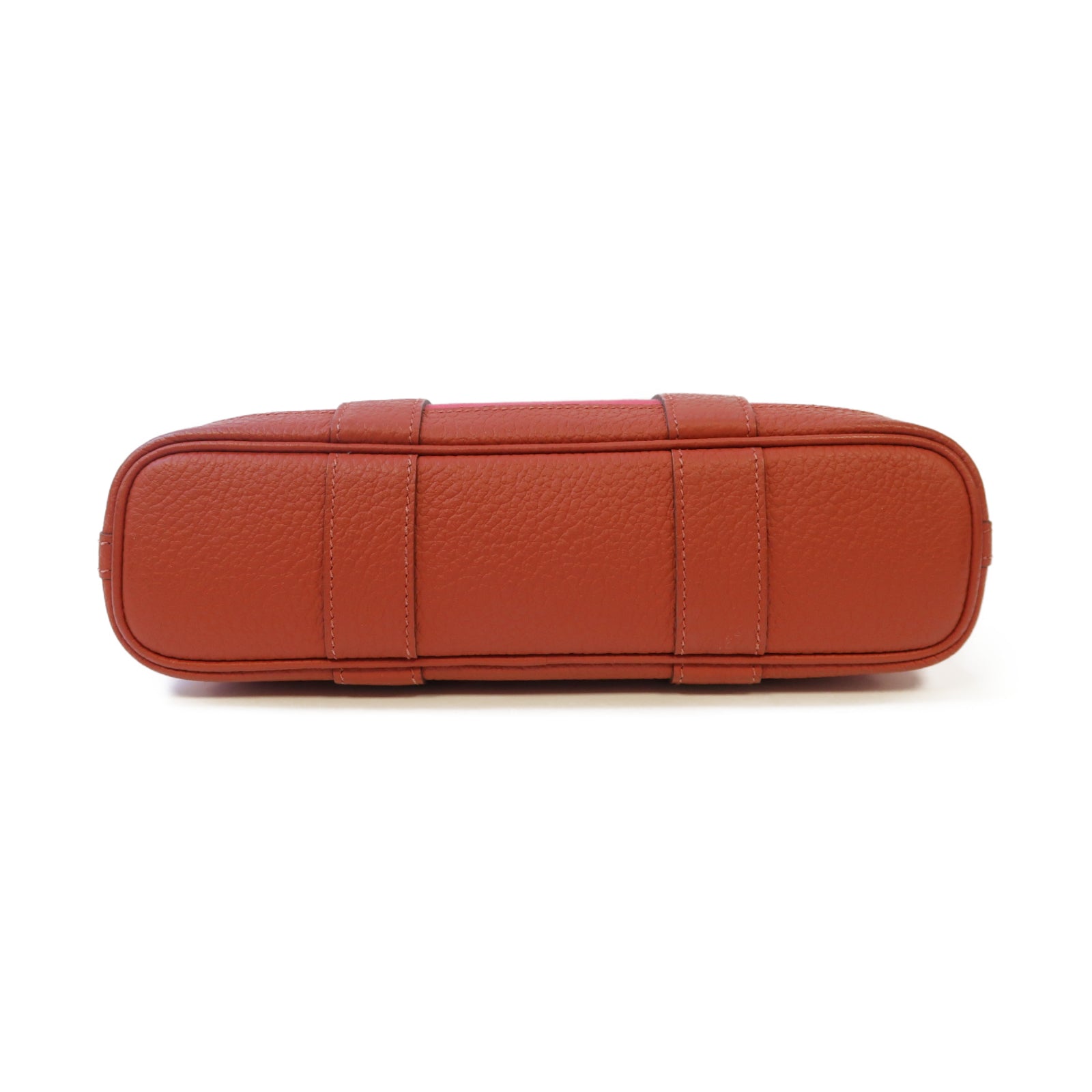 HERMES 帆布Garden File PM銀扣手挽肩背兩用袋紅色
