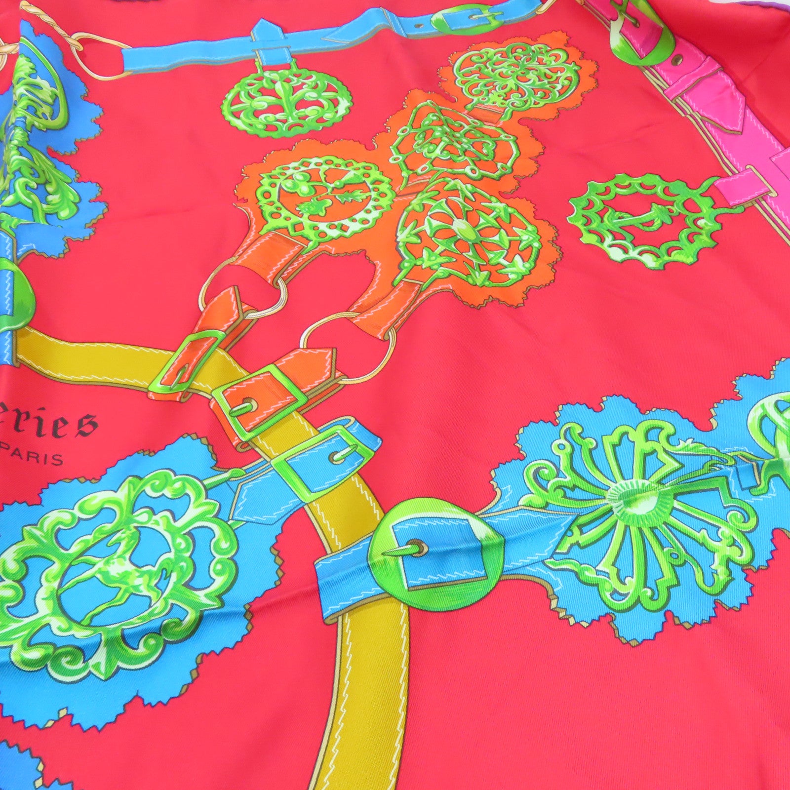 HERMES 丝质Scarf 90丝巾红色/绿色/蓝色
