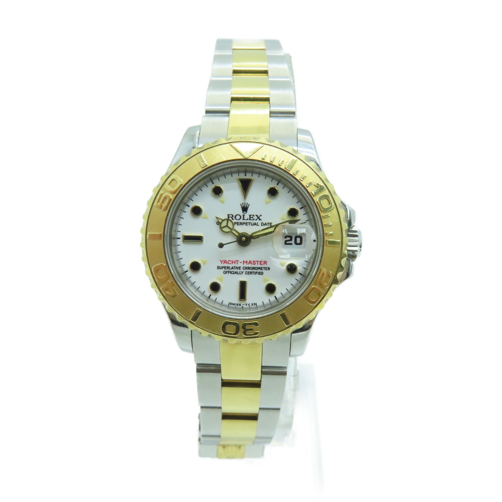 ROLEX Yacht Master 18K黃金/不鏽鋼手錶自動機芯白色