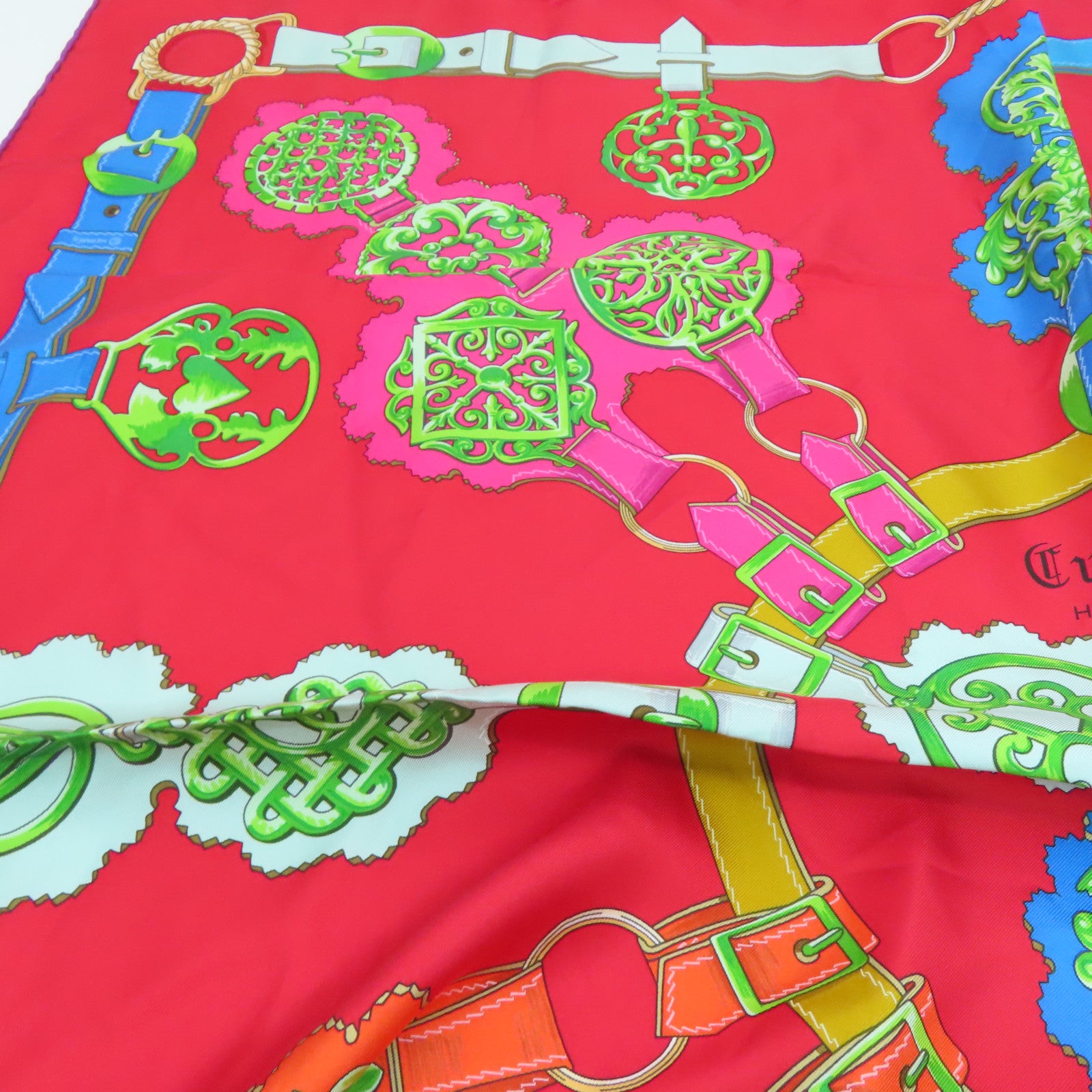 HERMES 丝质Scarf 90丝巾红色/绿色/蓝色