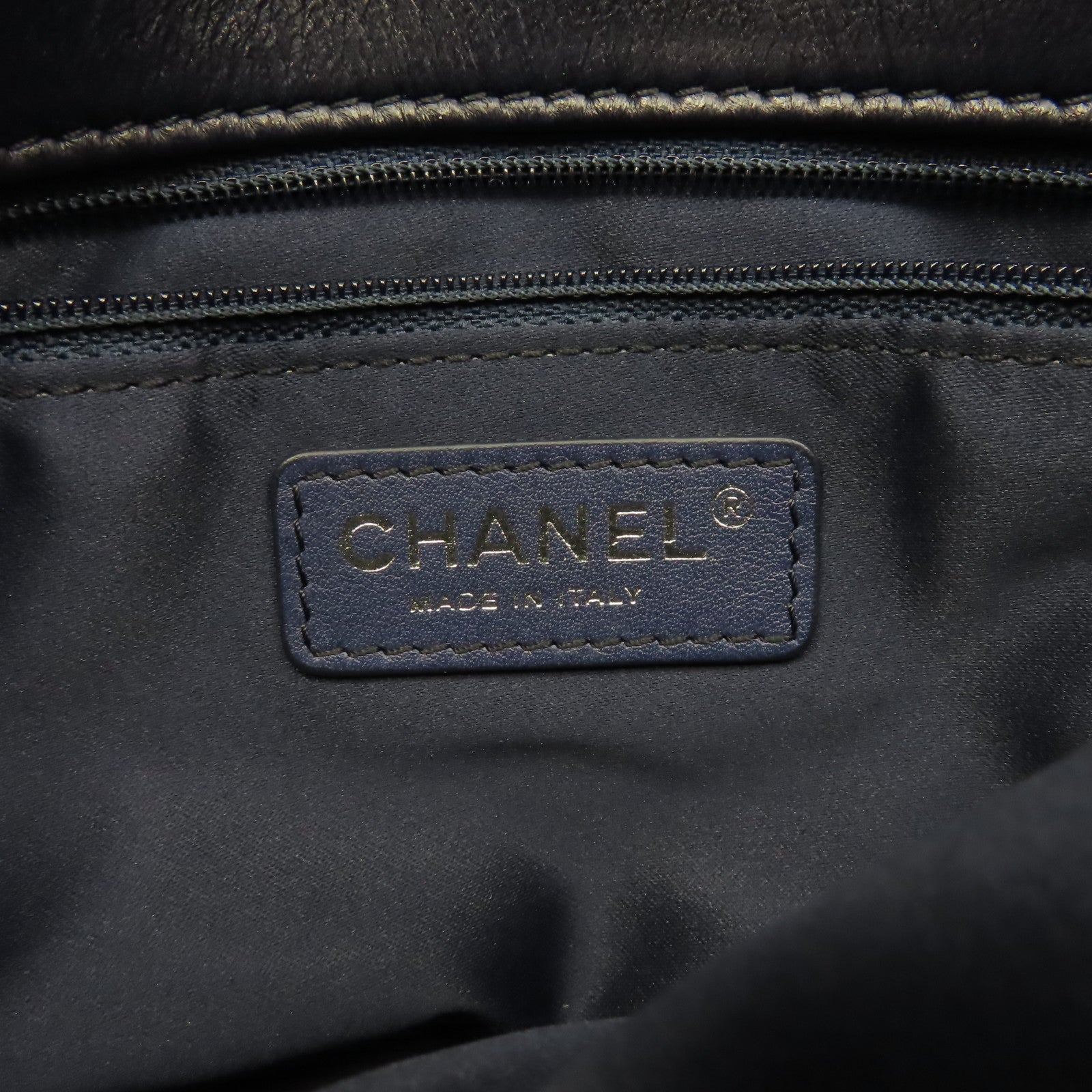 CHANEL 菱格羊皮皮革Chain Shoulder Bag銀扣鏈帶肩背袋寶藍色