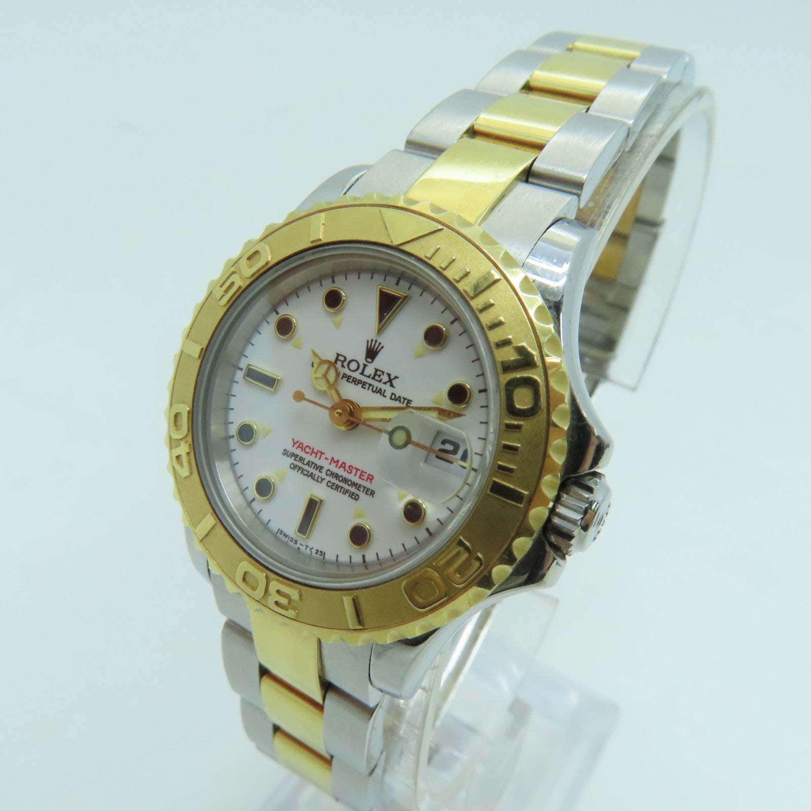 ROLEX Yacht Master 18K黃金/不鏽鋼手錶自動機芯白色