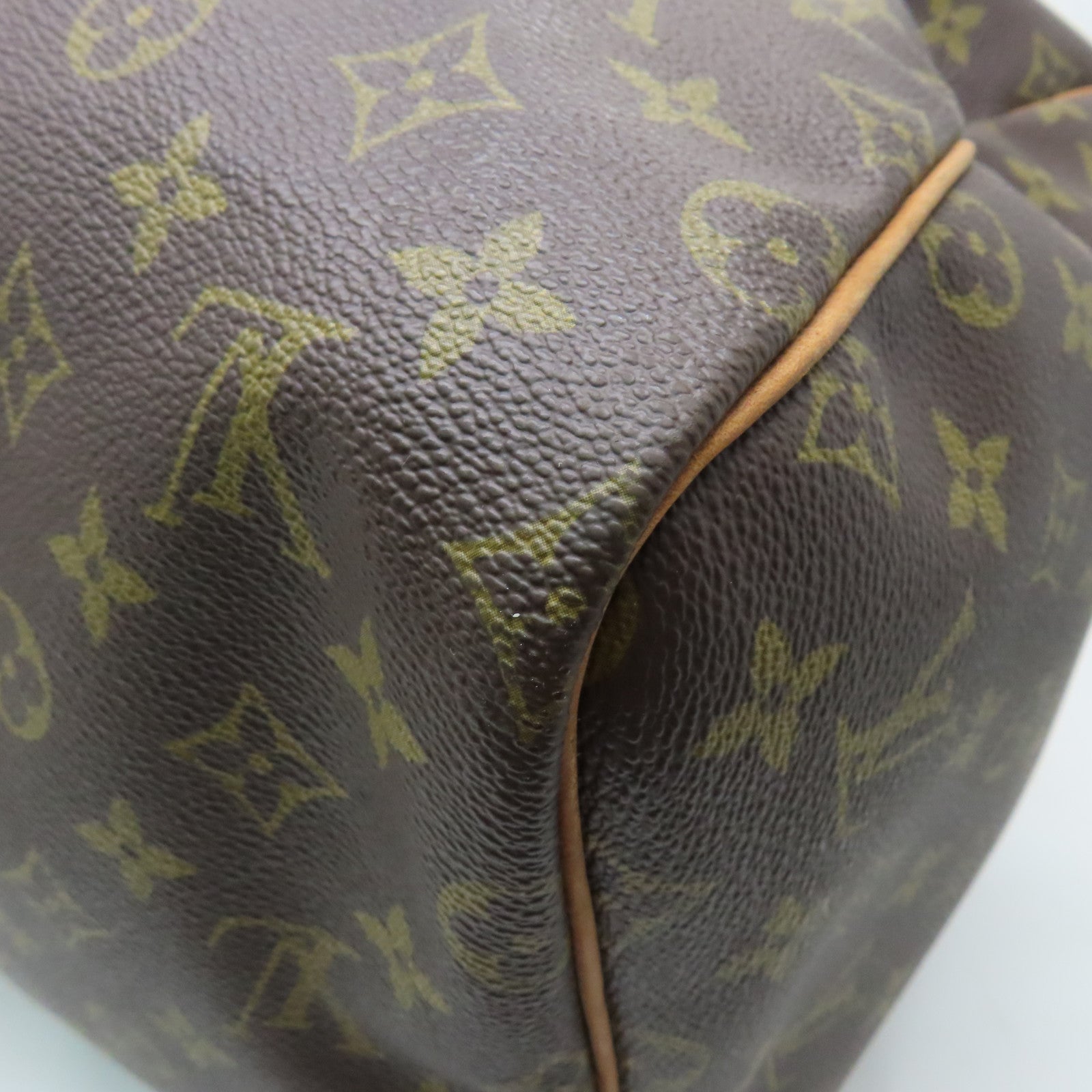 LOUIS VUITTON Monogram Keepall 55 Gold Buckle Travel Bag Brown