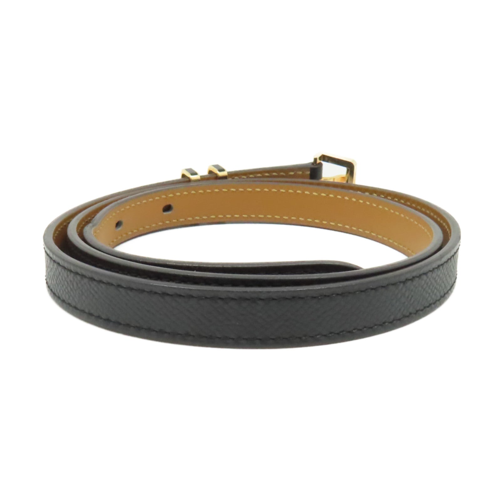 HERMES Epsom皮革Pop H Belt金扣皮帶黑色