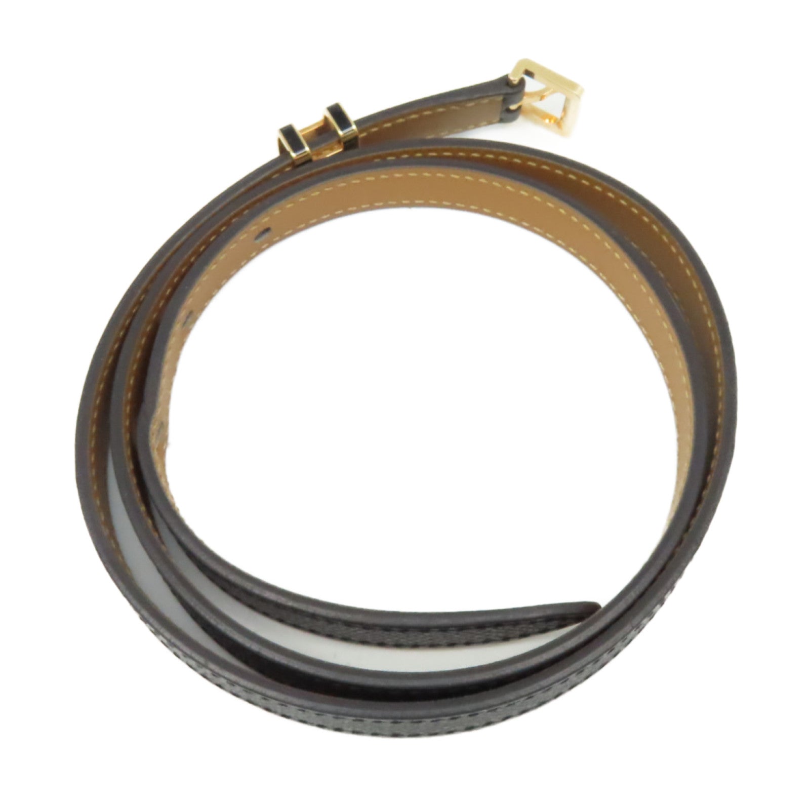 HERMES Epsom皮革Pop H Belt金扣皮帶黑色