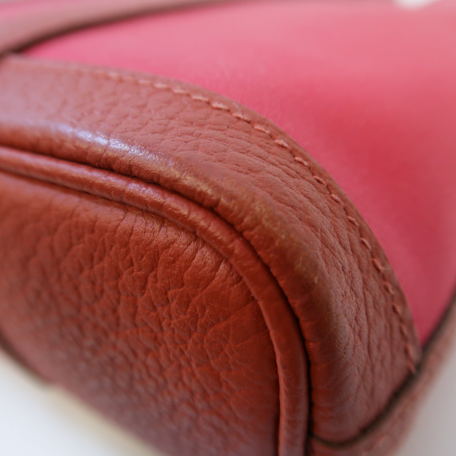 HERMES 帆布Garden File PM銀扣手挽肩背兩用袋紅色