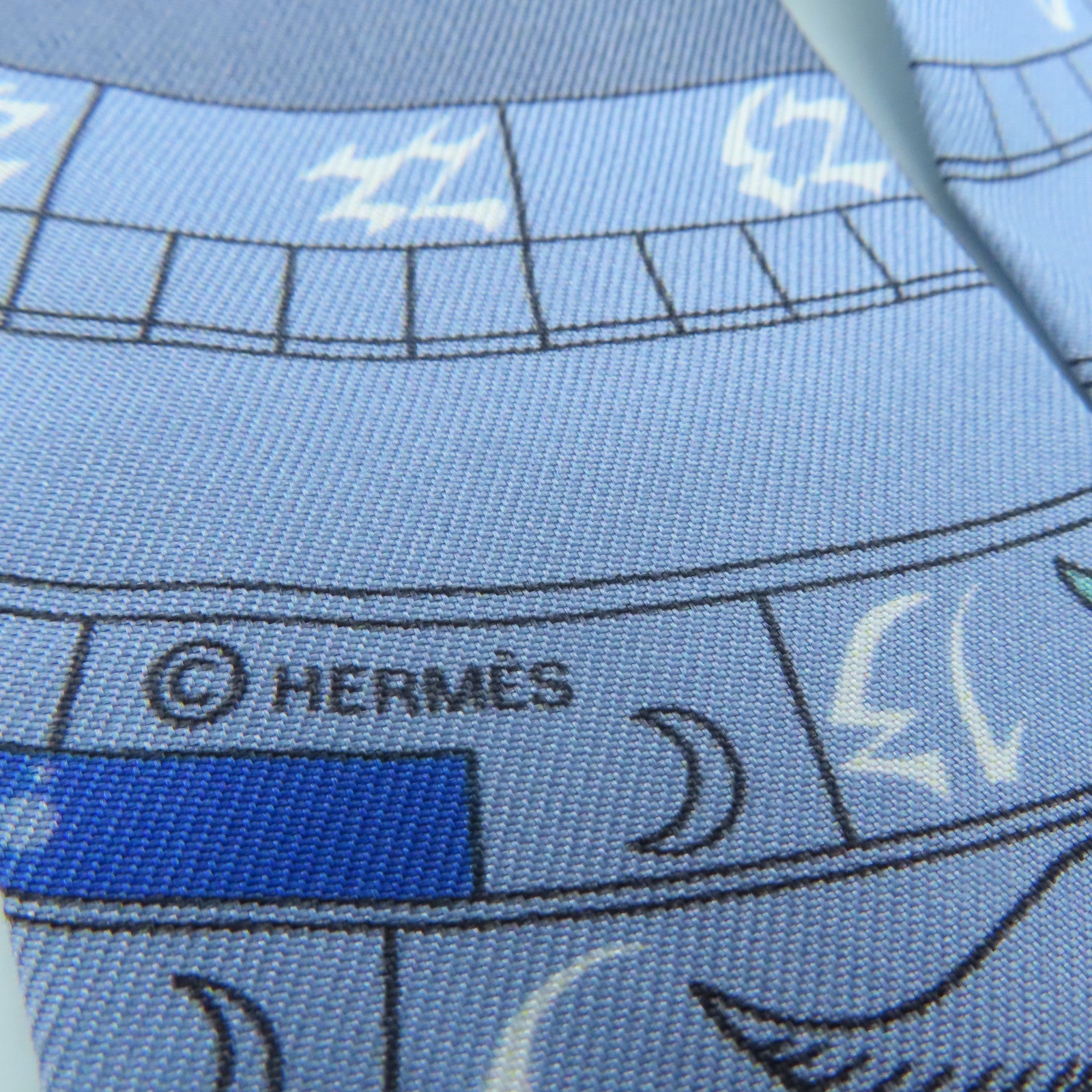 HERMES 丝质Twilly丝巾蓝色