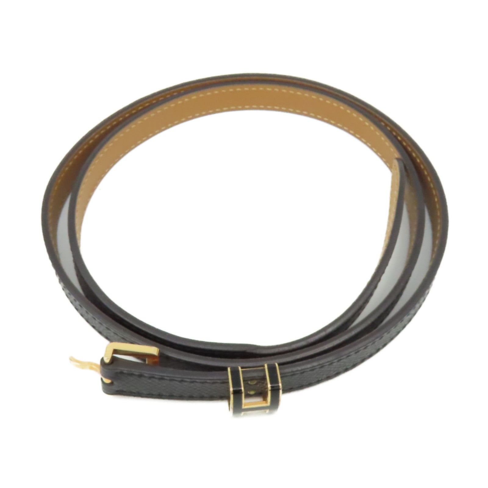HERMES Epsom皮革Pop H Belt金扣皮帶黑色