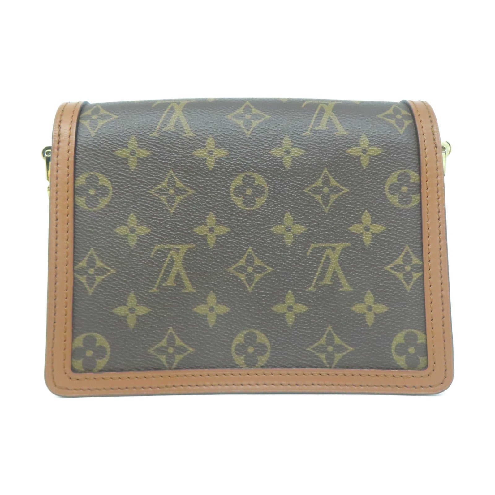 LOUIS VUITTON Monogram Reverse Mini Dauphine金扣肩背袋啡色