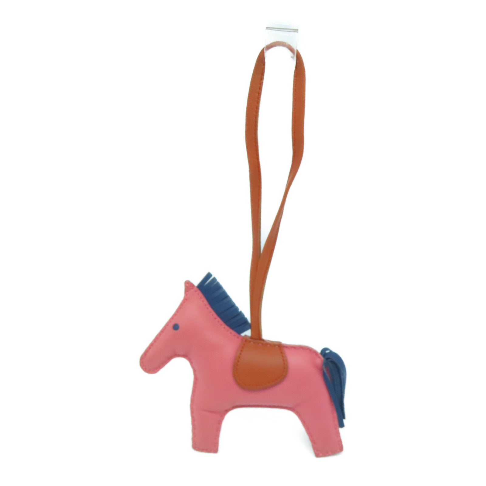 HERMES Milo皮革Rodeo MM挂饰粉红色/蓝色