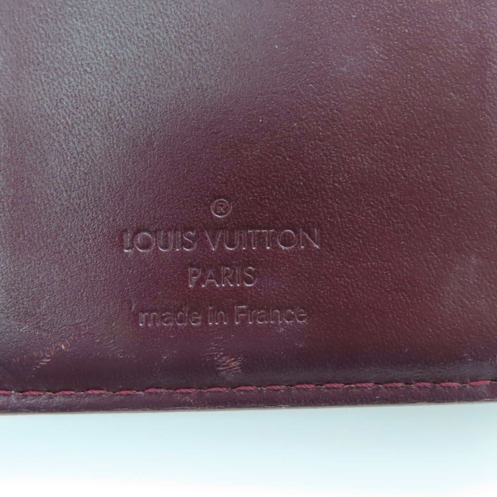 LOUIS VUITTON Monogram Vernis Porteteulle Viemoi金扣钱包酒红色