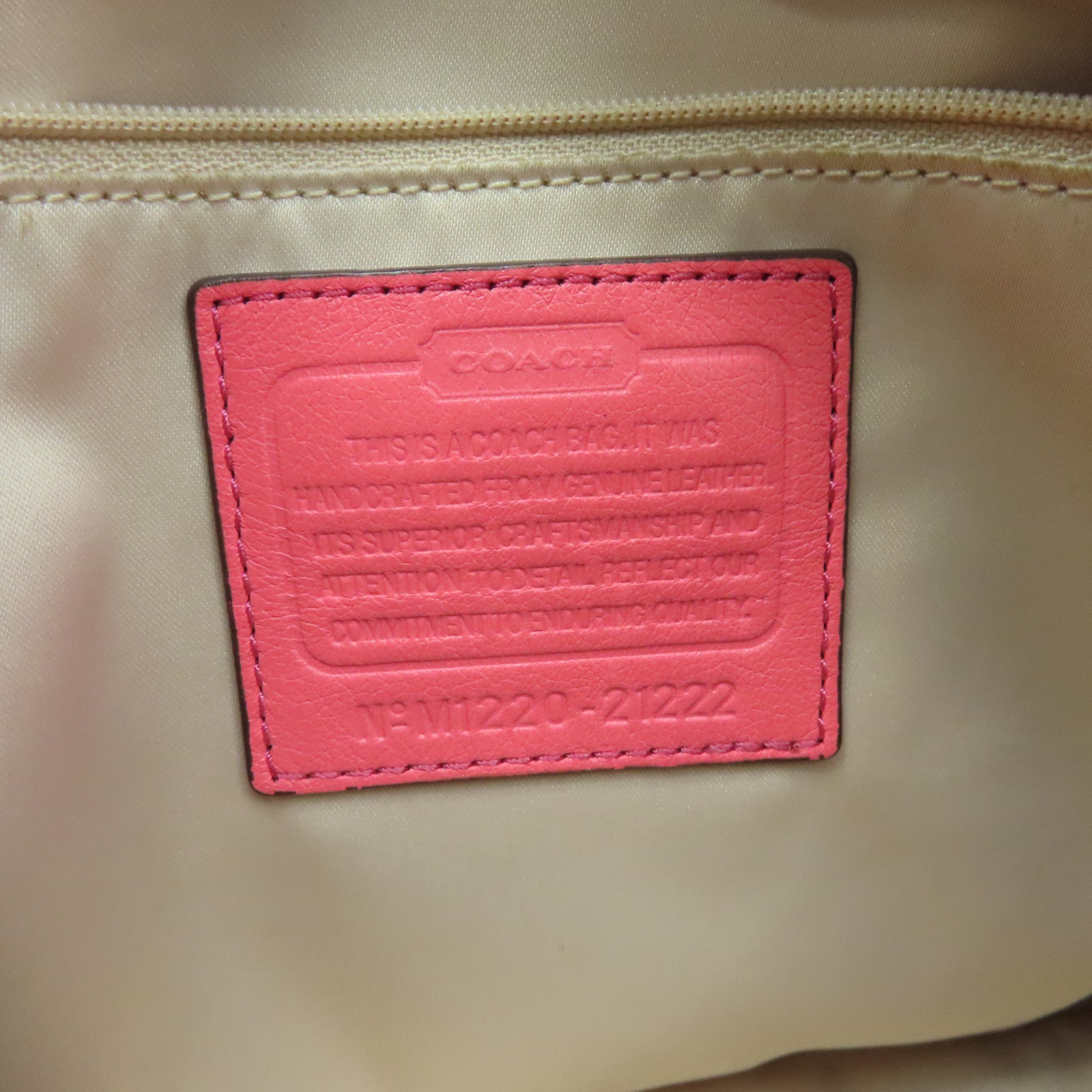 COACH 牛皮皮革Shoulder Bag金扣手挽肩背两用袋粉红色