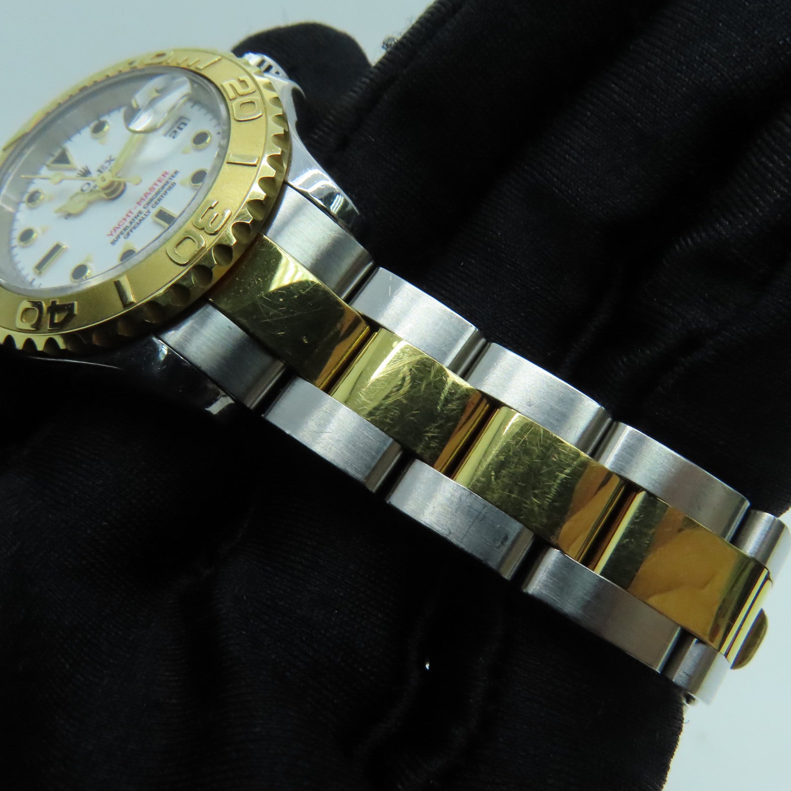 ROLEX Yacht Master 18K黃金/不鏽鋼手錶自動機芯白色