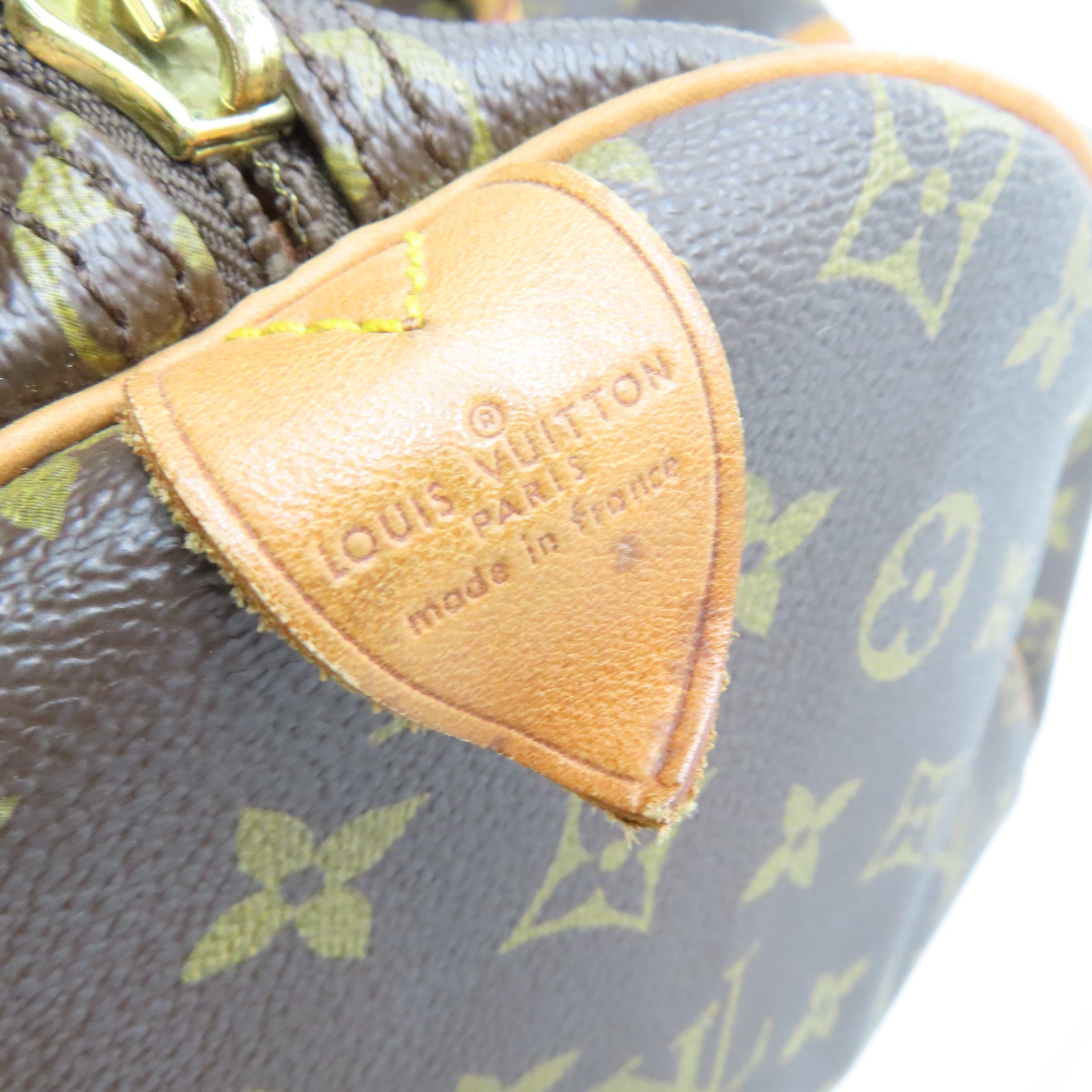LOUIS VUITTON Monogram Keepall 55 Gold Buckle Travel Bag Brown