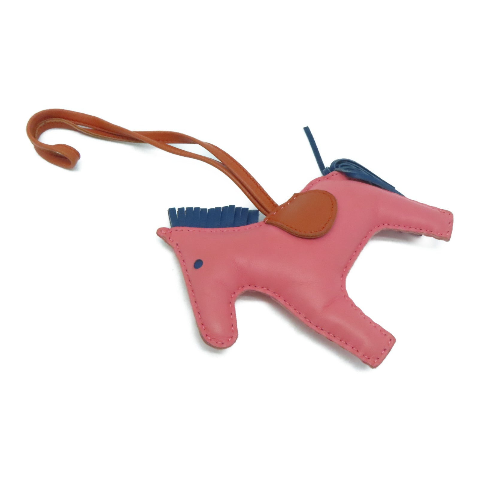 HERMES Milo皮革Rodeo MM挂饰粉红色/蓝色