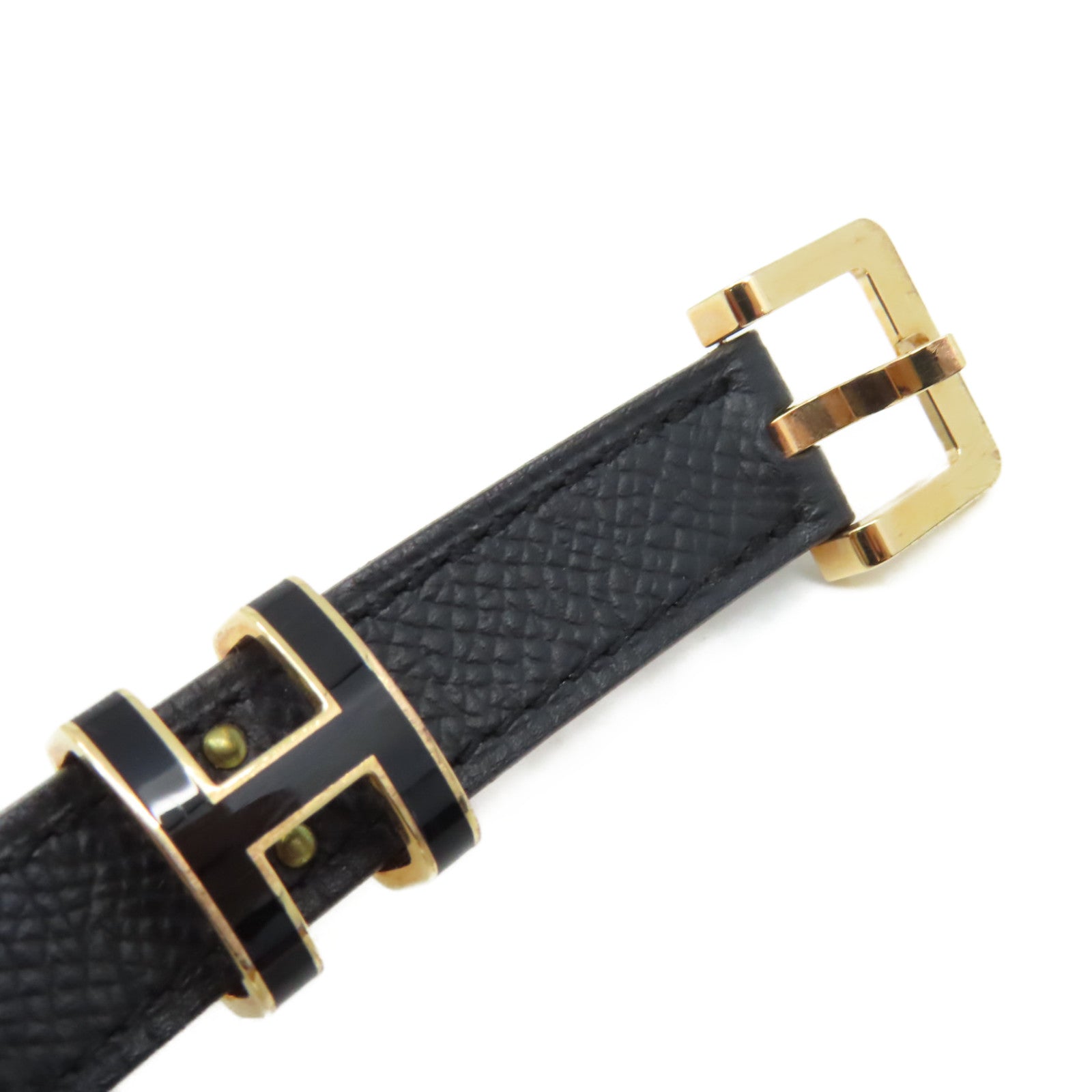 HERMES Epsom皮革Pop H Belt金扣皮帶黑色