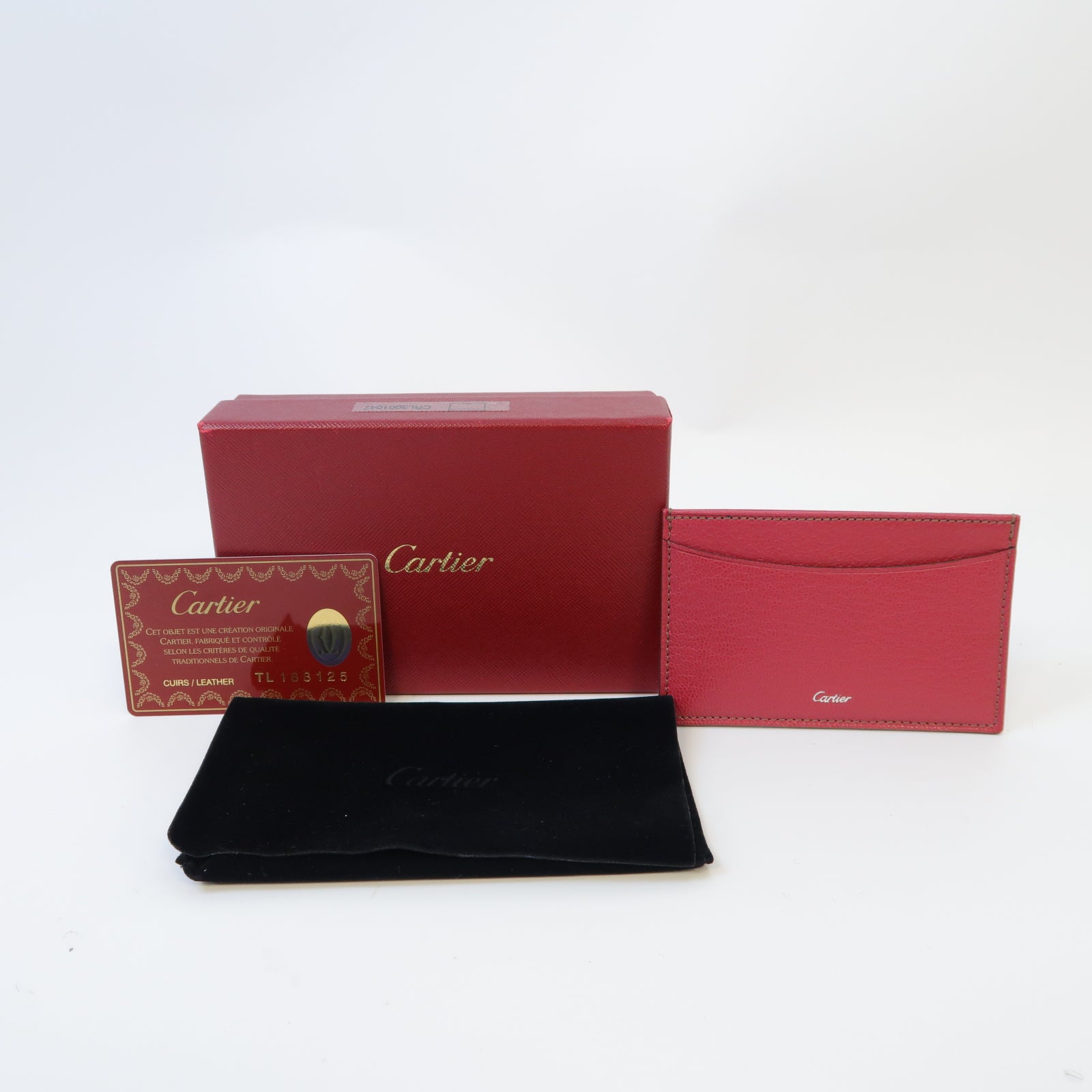 CARTIER 牛皮皮革Card Case卡片套粉紅色