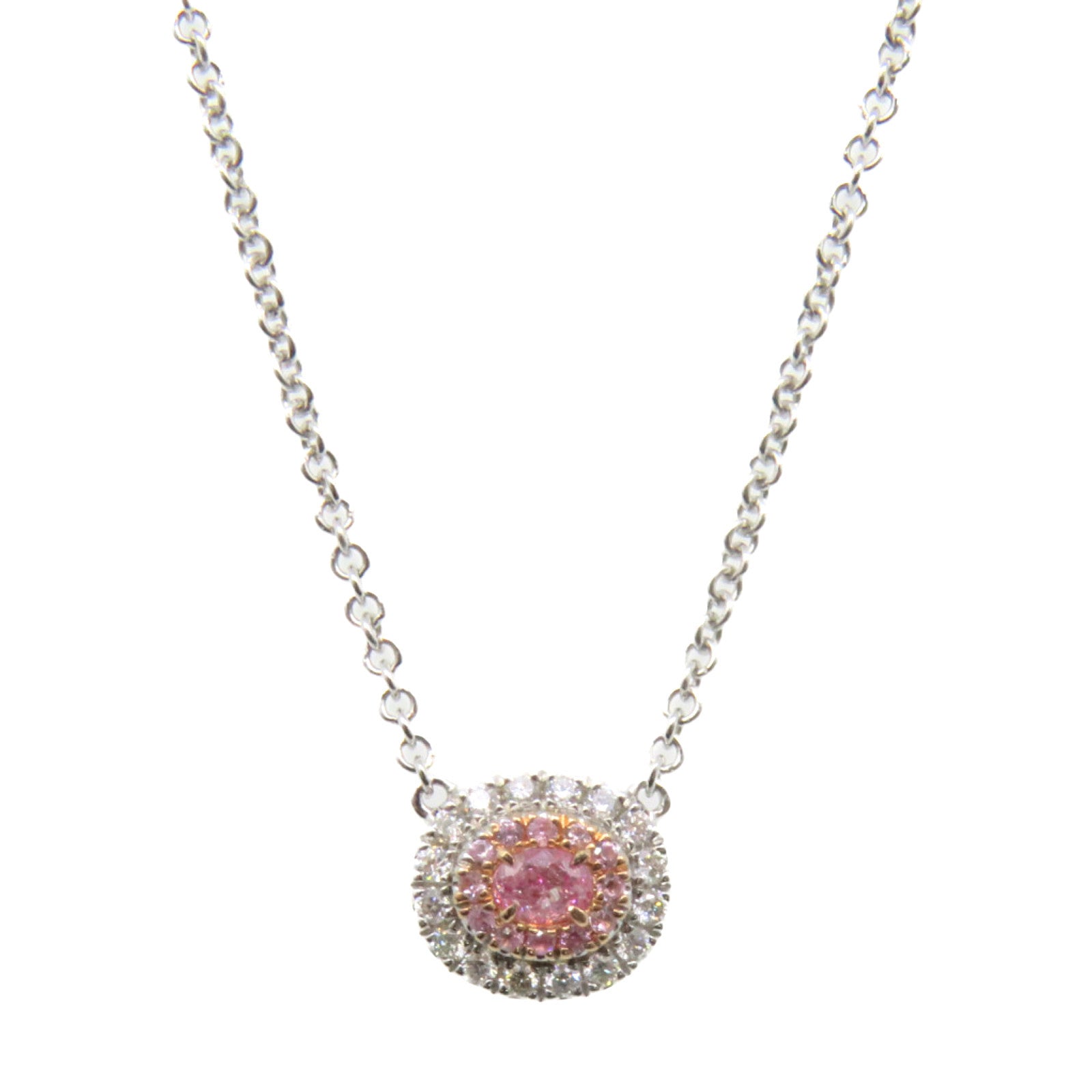 JEWELRY [Sharp Discount] 18K White Gold/0.06ct Pink Diamond/0.141ct Diamond Pink Diamond Necklace