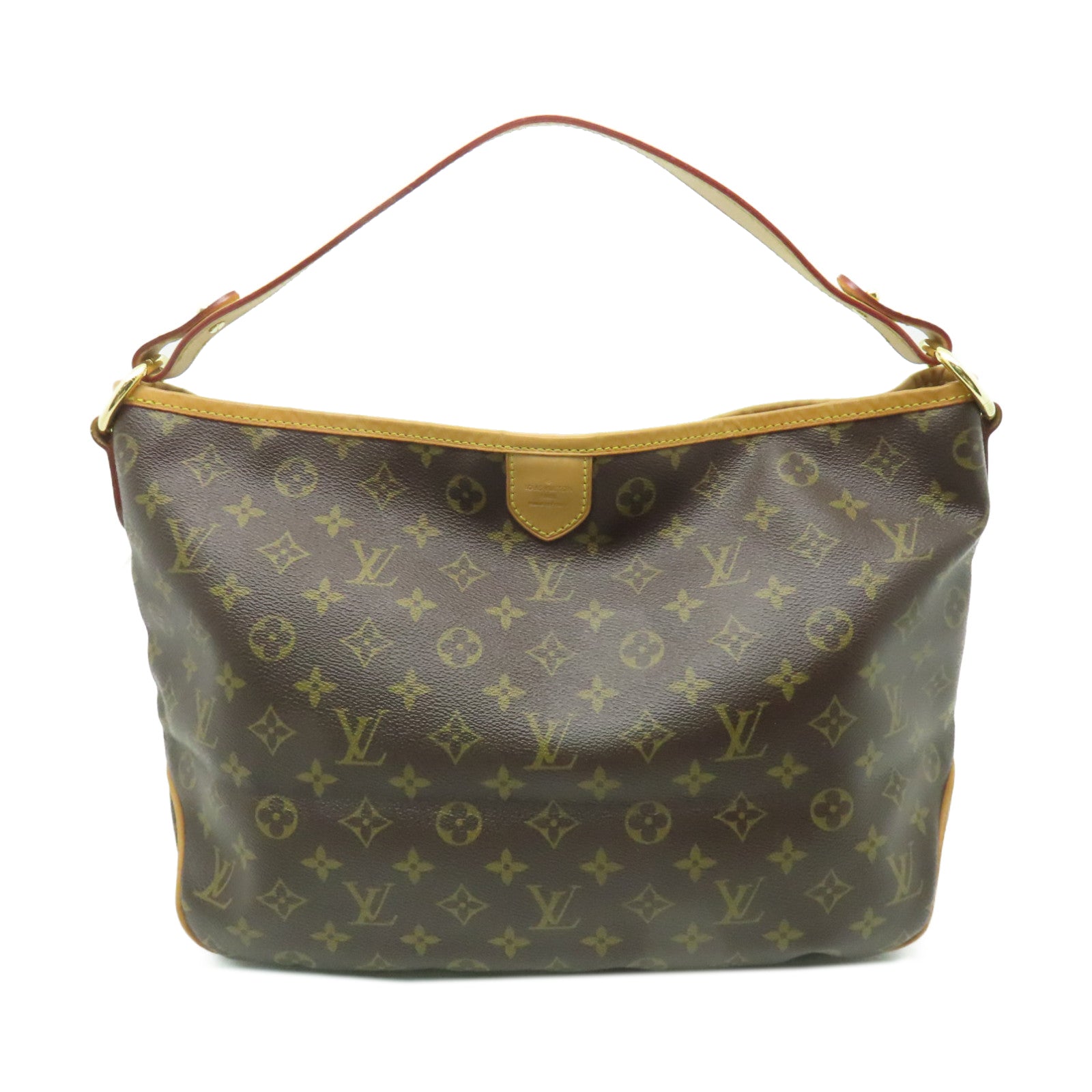 LOUIS VUITTON Monogram Delightful PM金扣肩背袋棕色