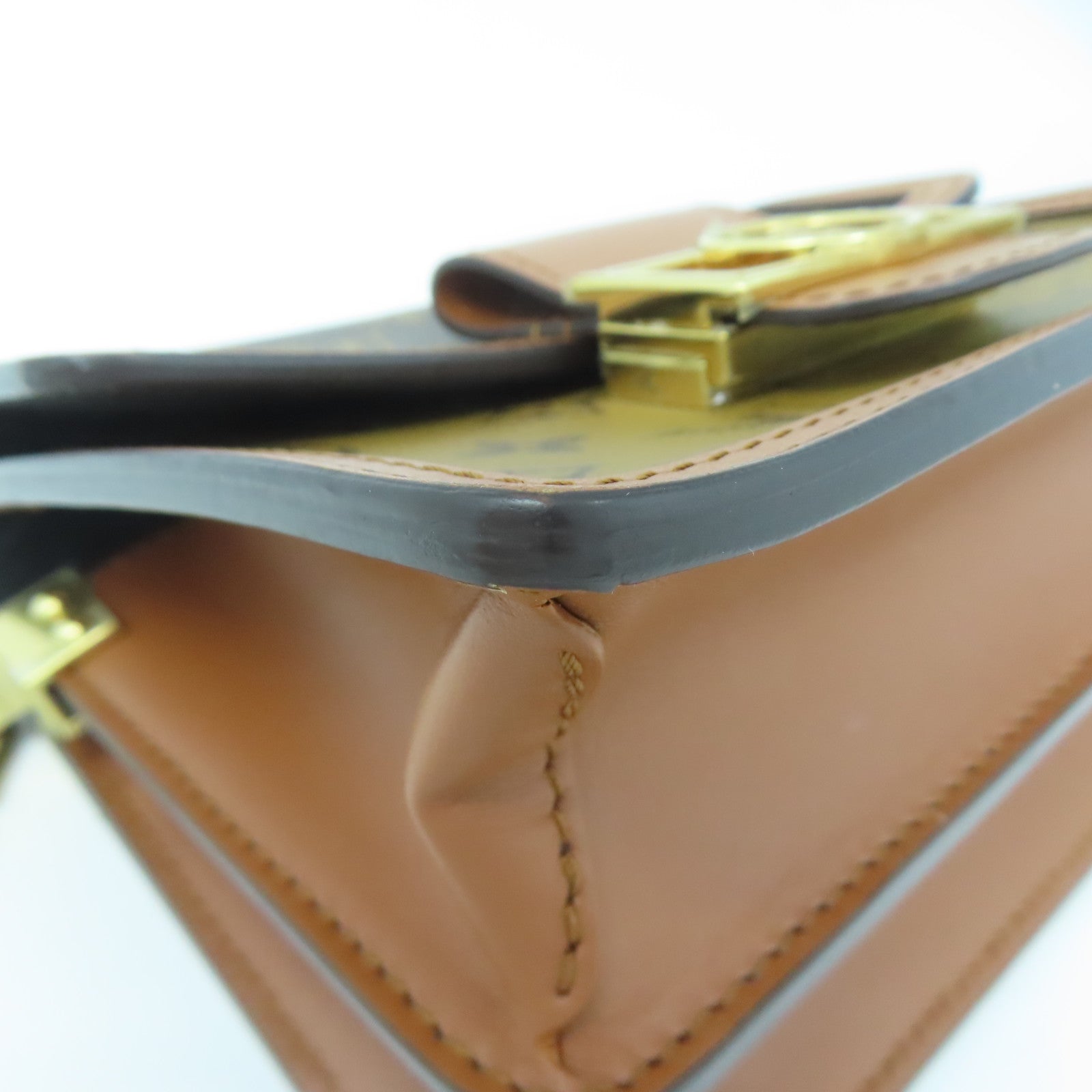 LOUIS VUITTON Monogram Reverse Mini Dauphine金扣肩背袋啡色