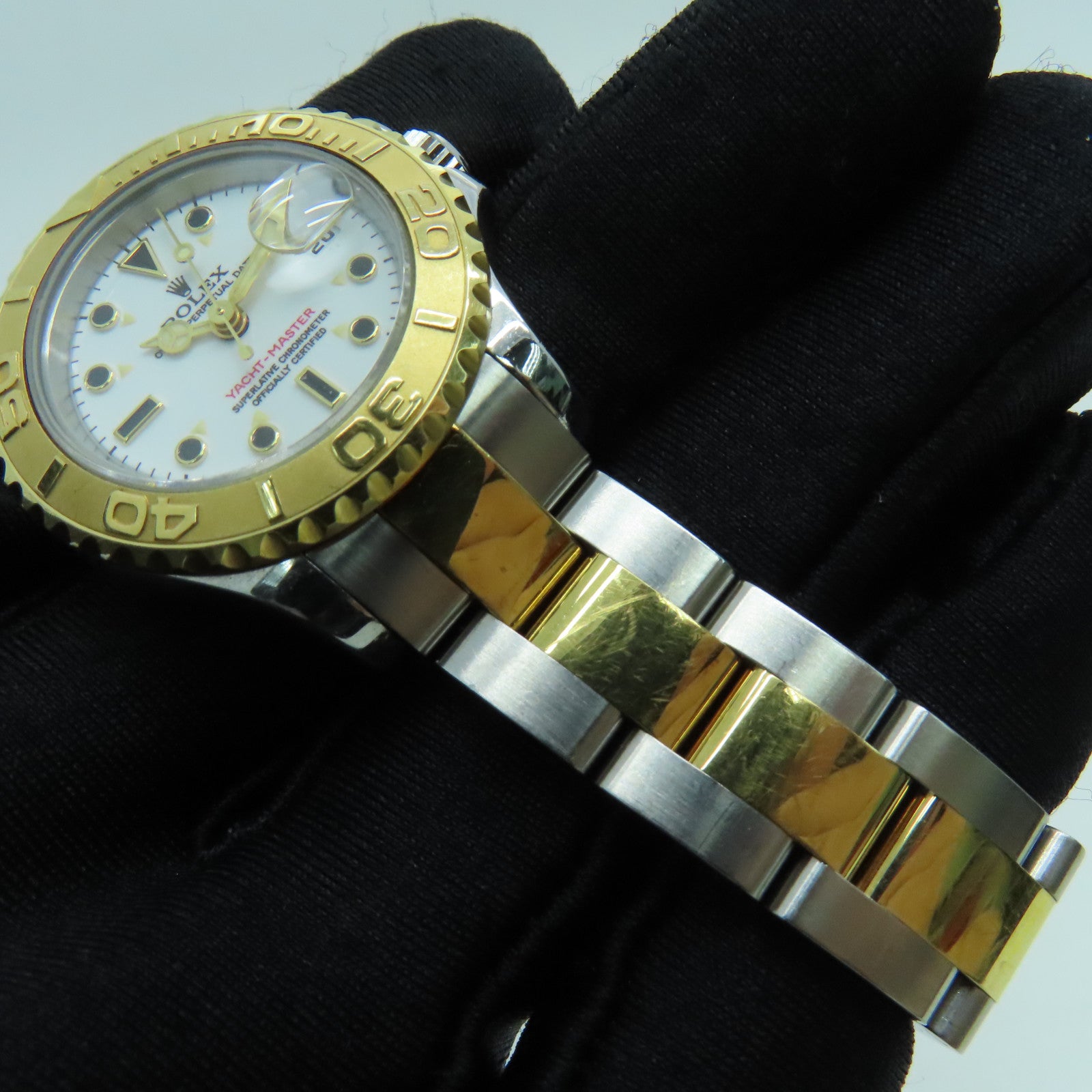 ROLEX Yacht Master 18K黃金/不鏽鋼手錶自動機芯白色