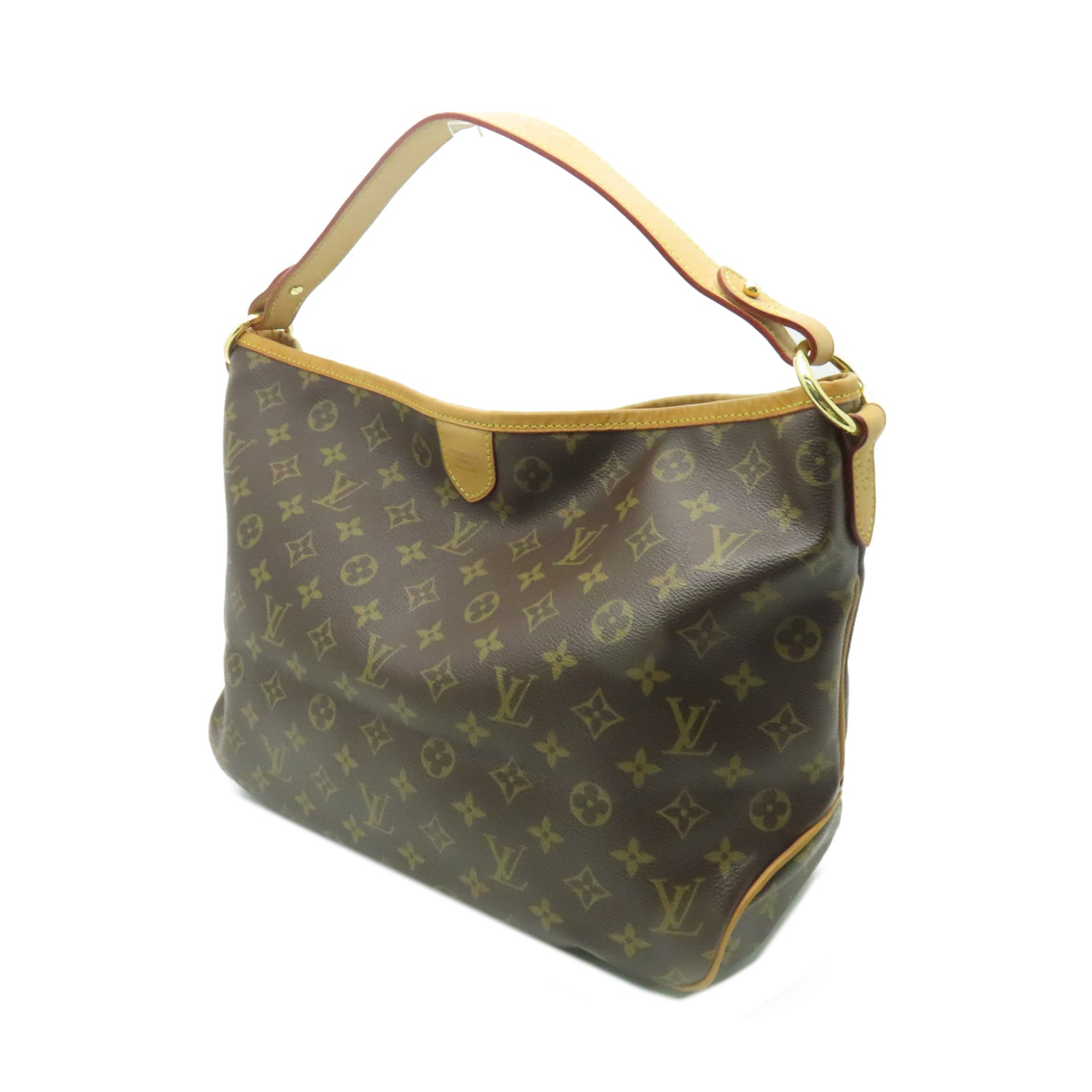 LOUIS VUITTON Monogram Delightful PM金扣肩背袋棕色