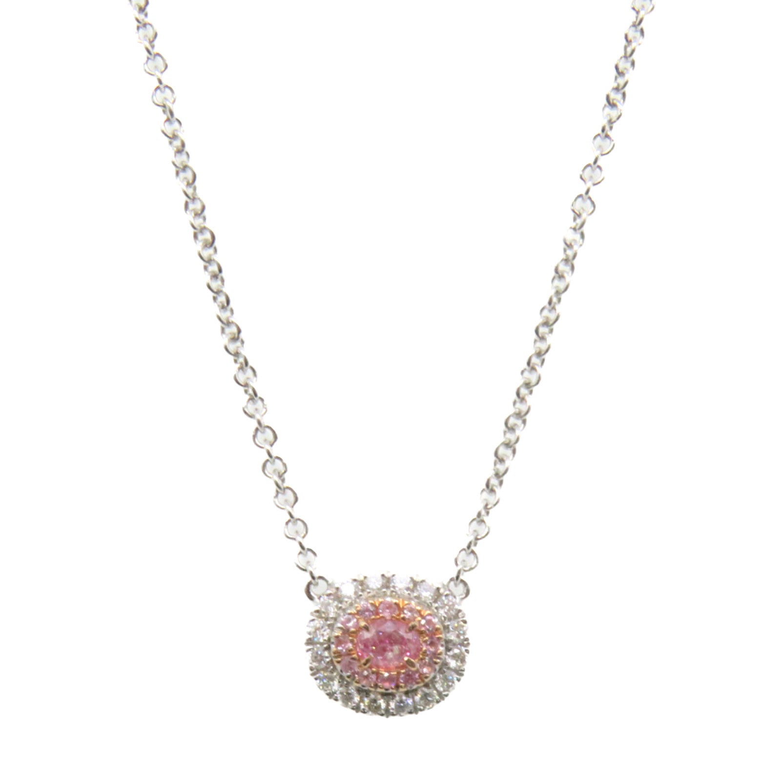 JEWELRY [Sharp Discount] 18K White Gold/0.06ct Pink Diamond/0.141ct Diamond Pink Diamond Necklace