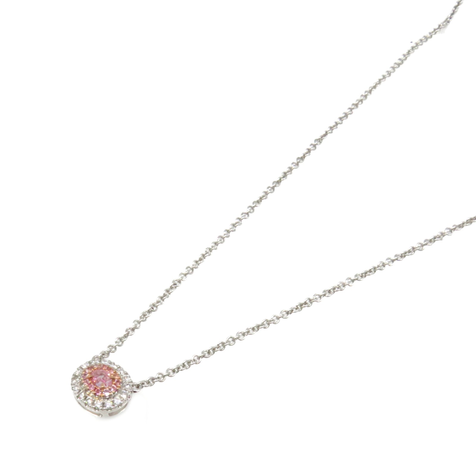 JEWELRY [Sharp Discount] 18K White Gold/0.06ct Pink Diamond/0.141ct Diamond Pink Diamond Necklace