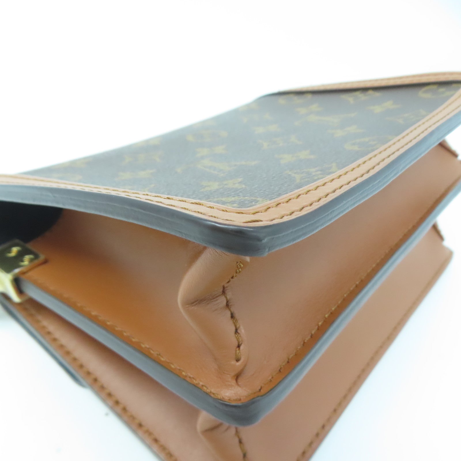 LOUIS VUITTON Monogram Reverse Mini Dauphine金扣肩背袋啡色