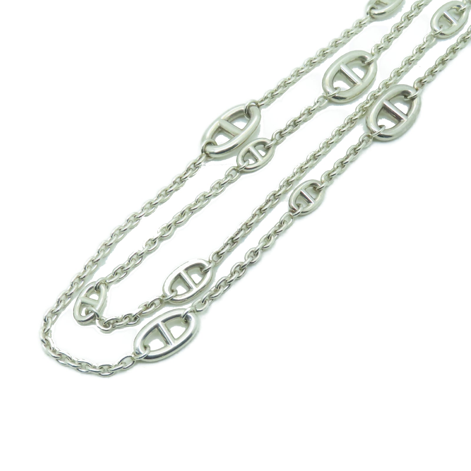 HERMES 925純銀Farandole Long Necklace項鏈銀色
