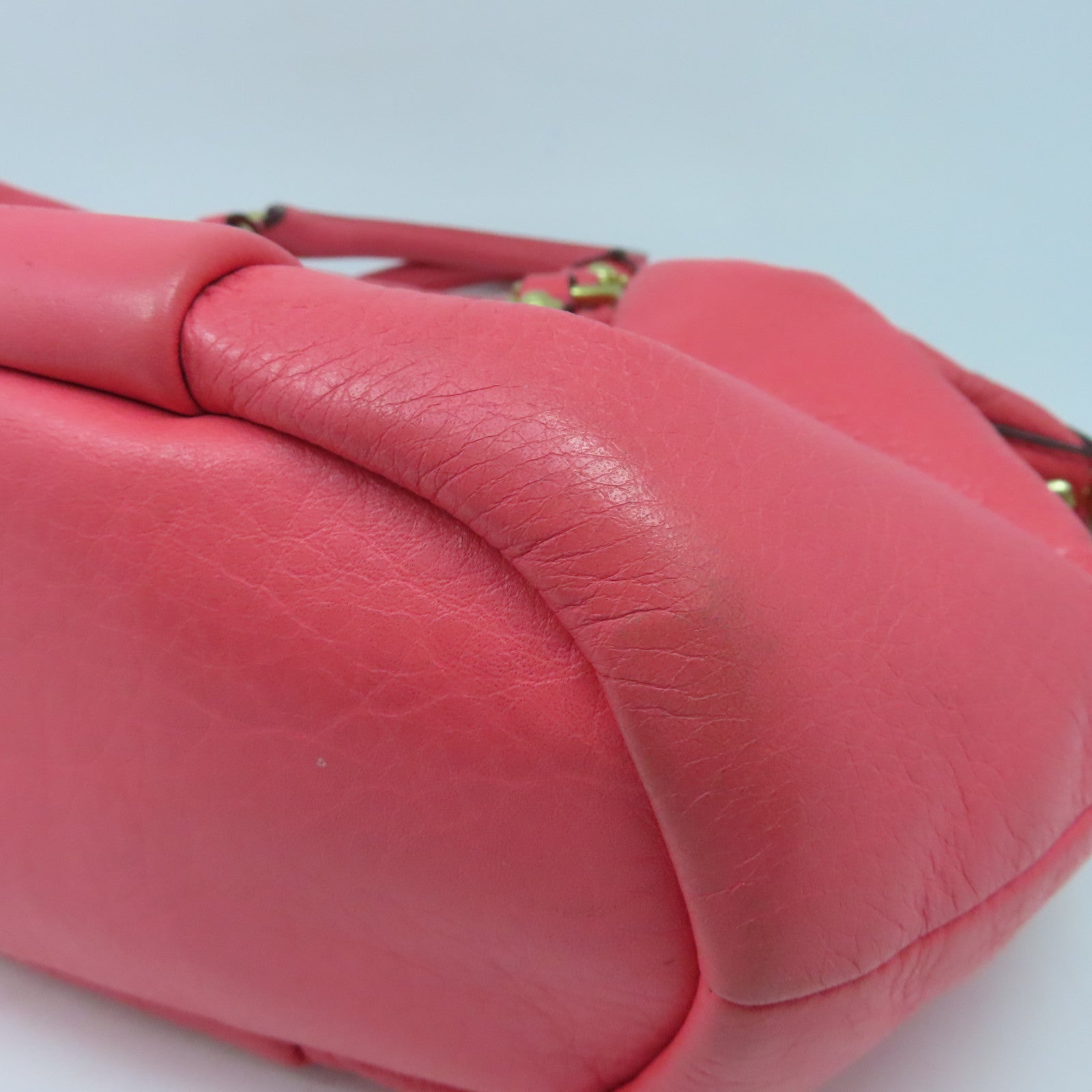 COACH 牛皮皮革Shoulder Bag金扣手挽肩背两用袋粉红色