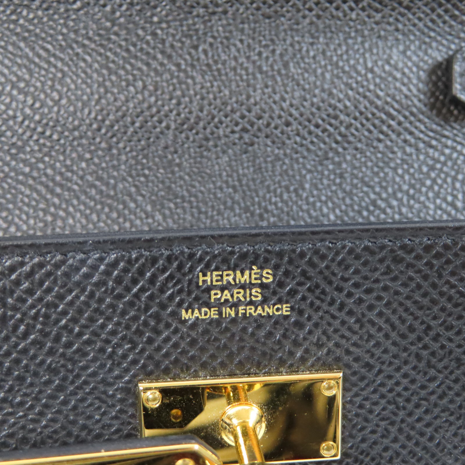 HERMES Epsom皮革Kelly To Go金扣肩背袋Noir黑色