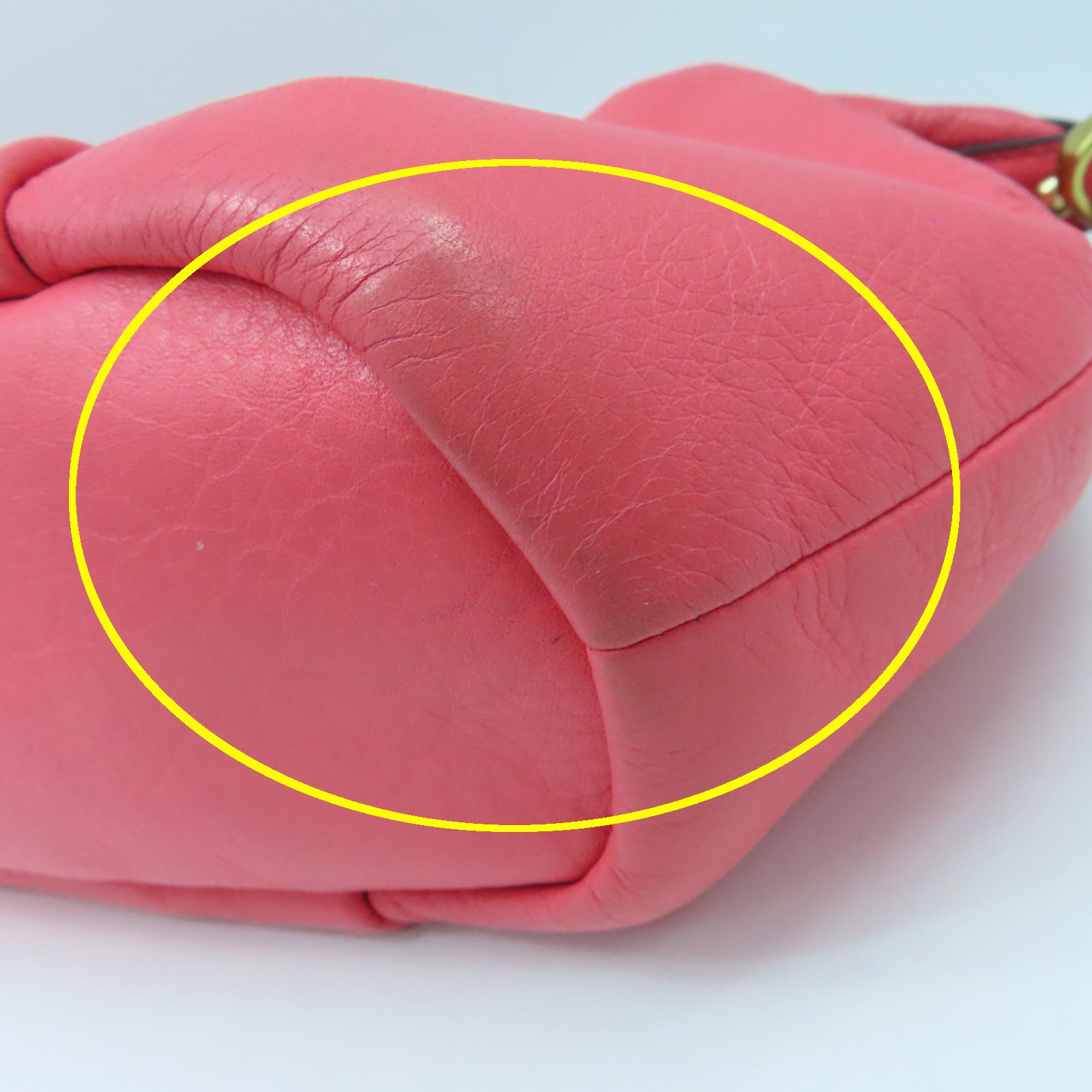 COACH 牛皮皮革Shoulder Bag金扣手挽肩背两用袋粉红色