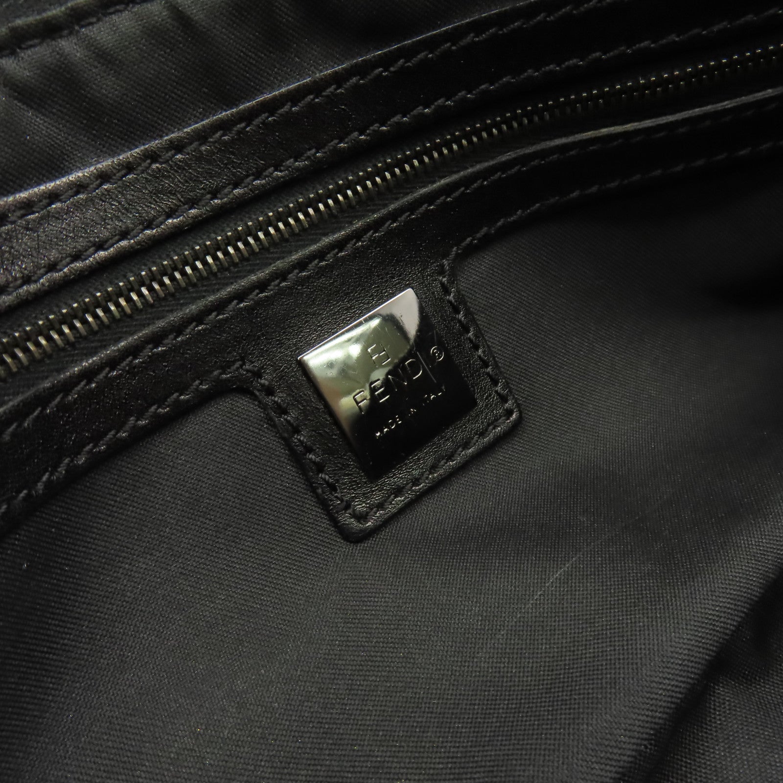 FENDI 帆布Vintage Zucchino Mini Bag肩背袋黑色