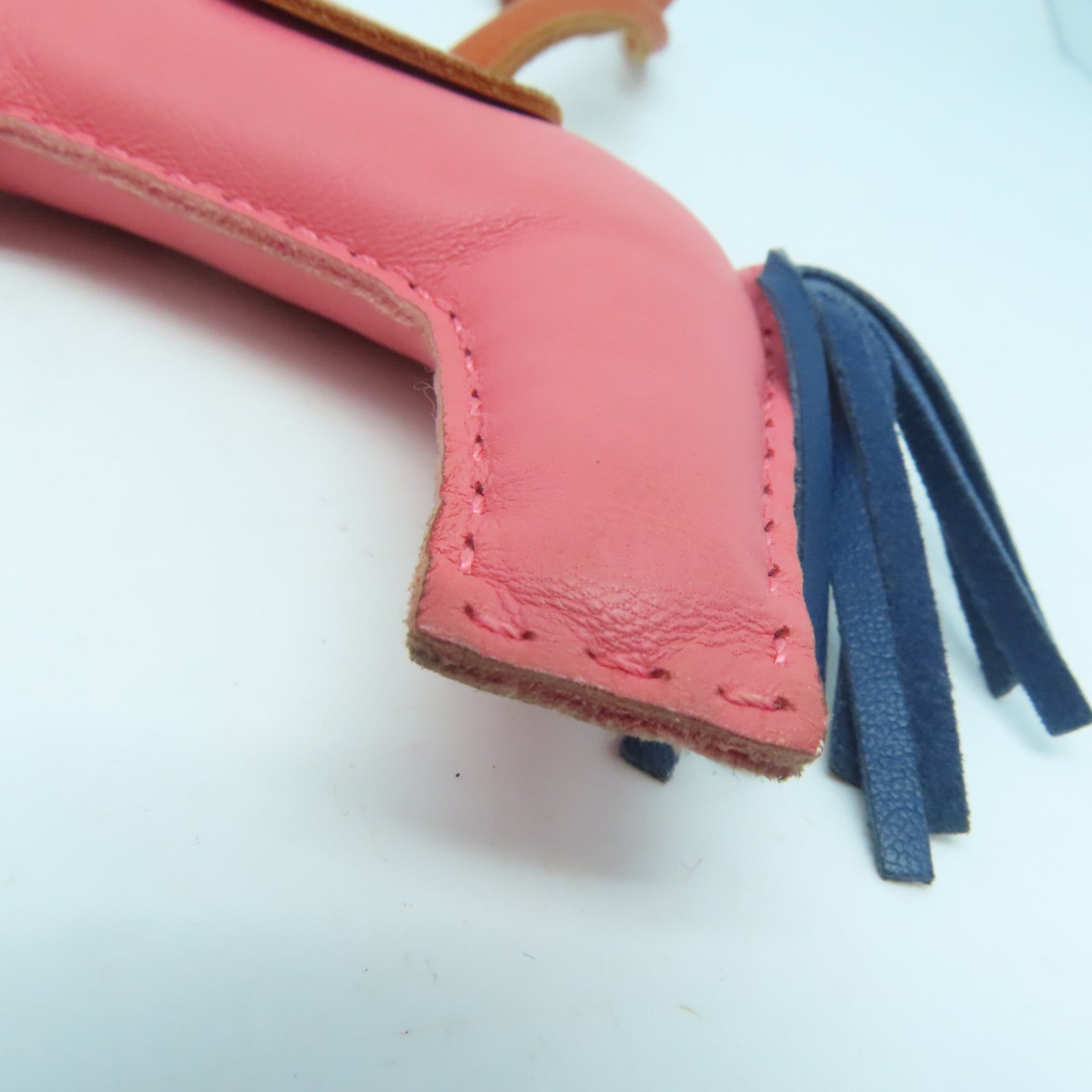 HERMES Milo皮革Rodeo MM挂饰粉红色/蓝色
