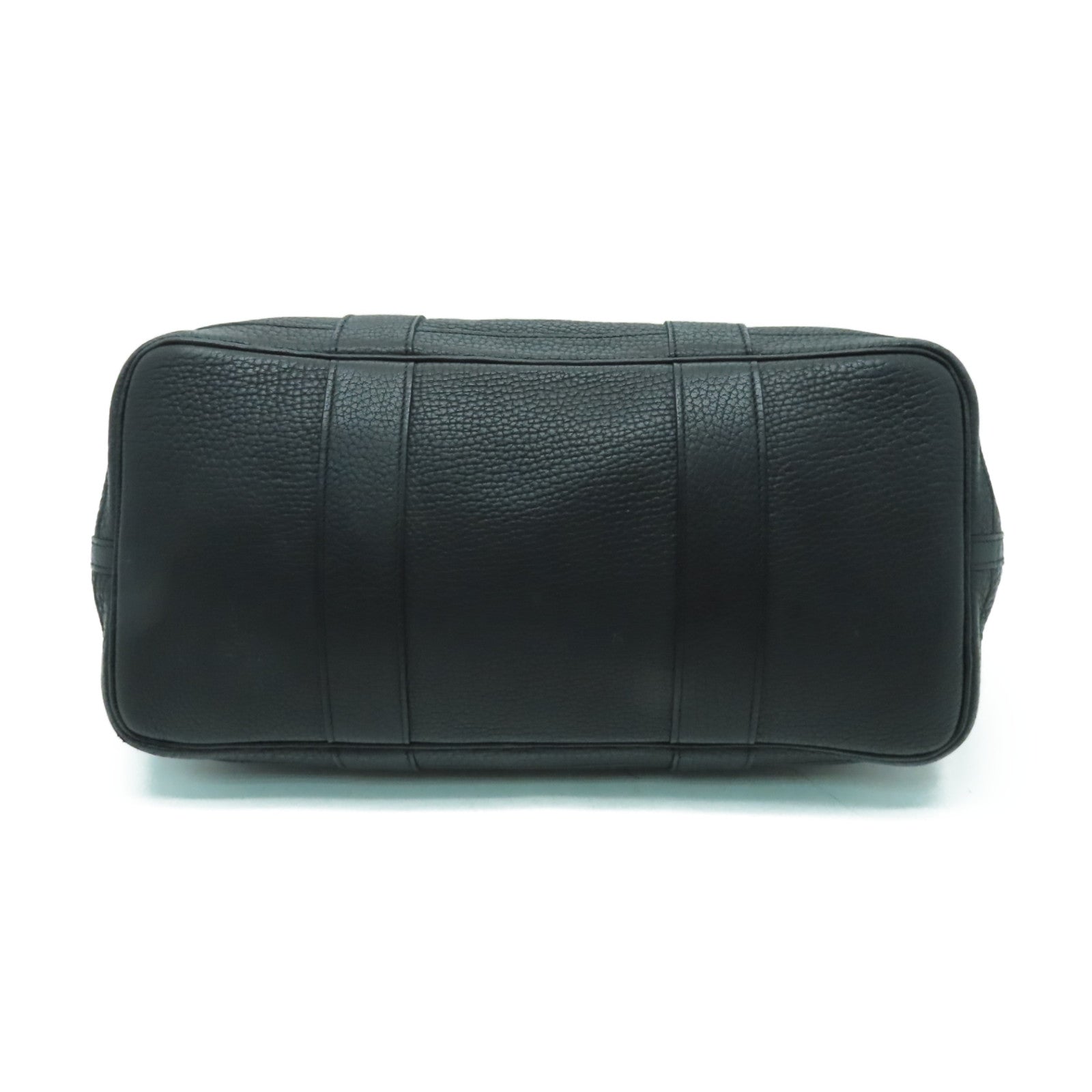 HERMES Negonda皮革Garden Party PM銀扣手挽袋Noir黑色