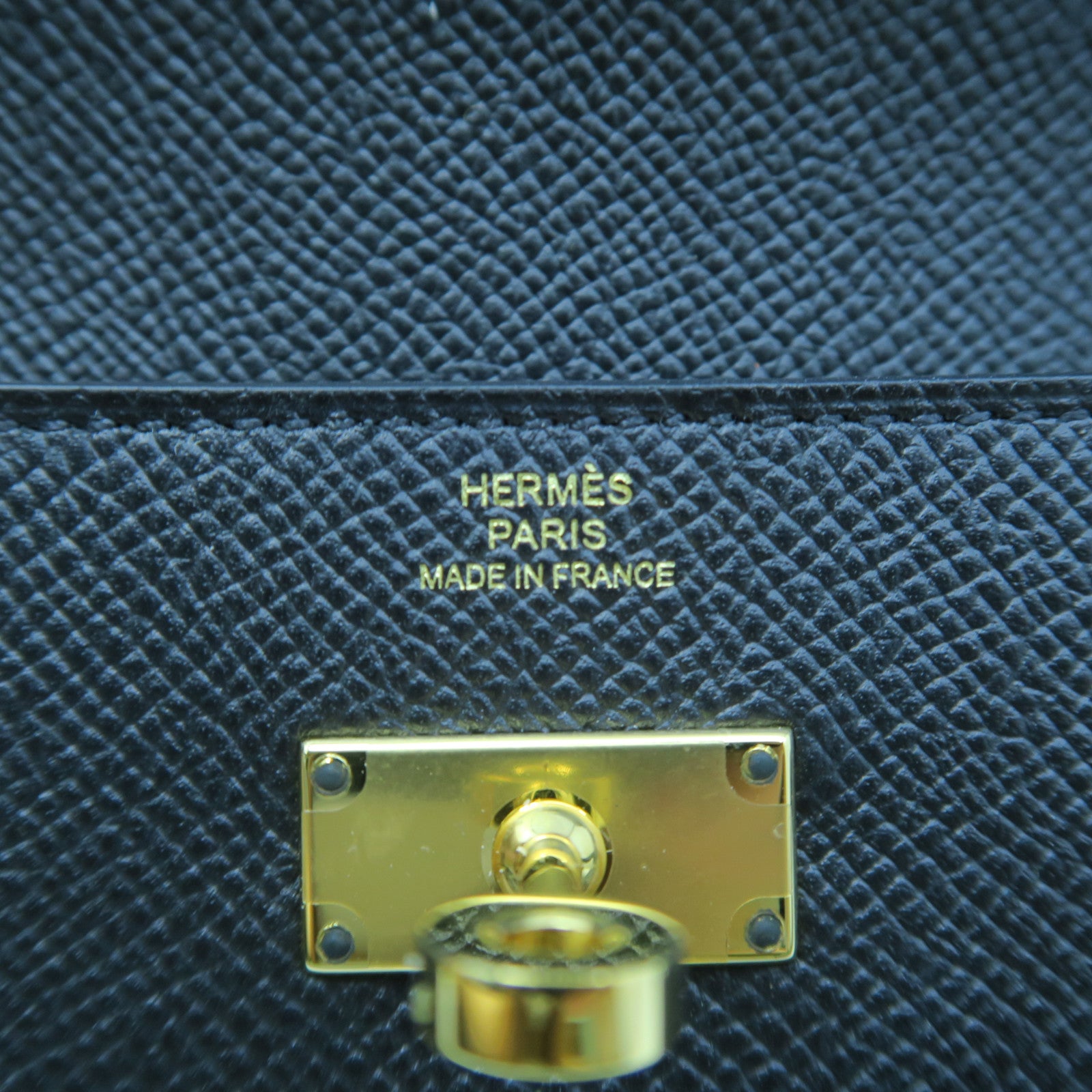 HERMES Epsom Leather Kelly Wallet Gold Buckle Long Wallet Black