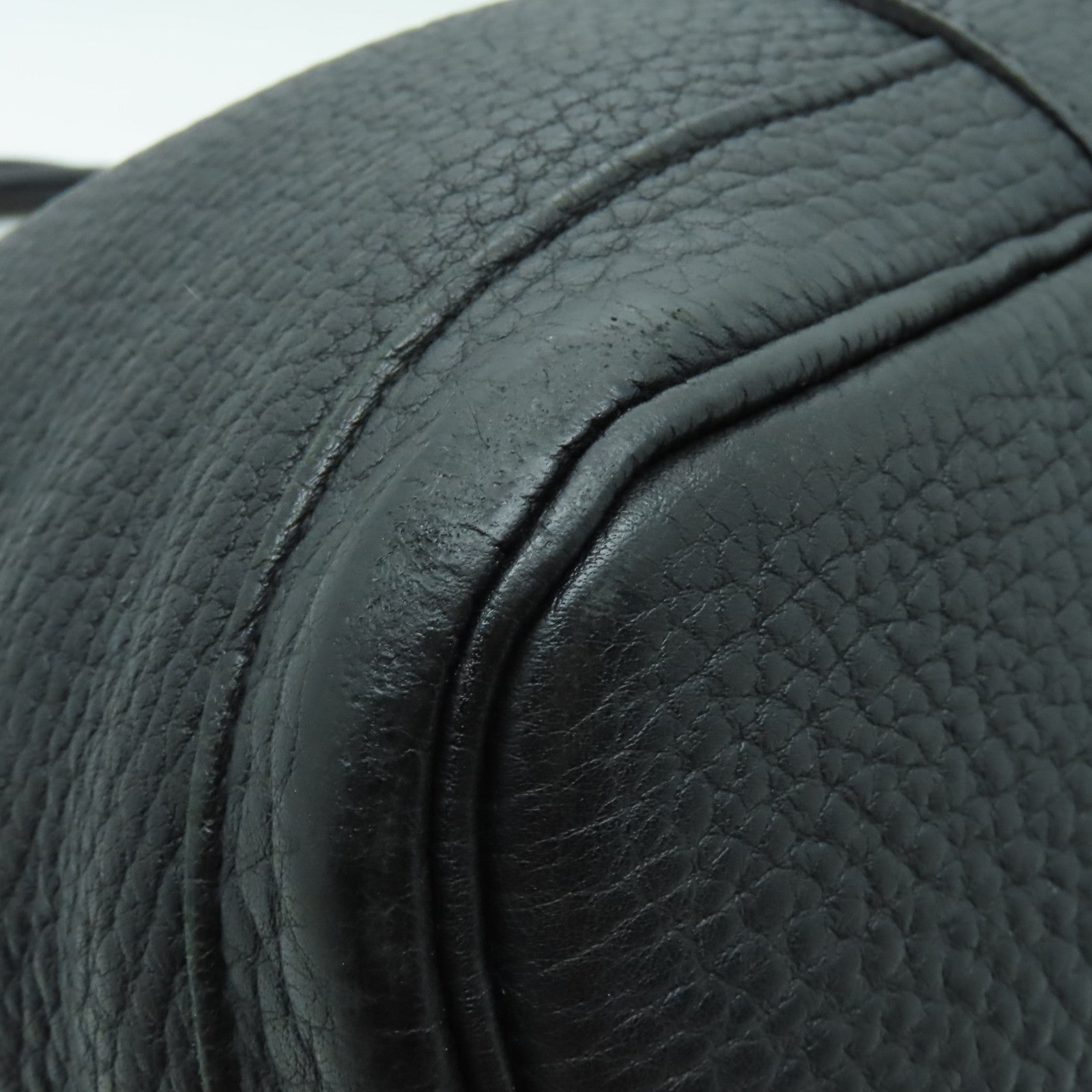 HERMES Negonda皮革Garden Party PM銀扣手挽袋Noir黑色