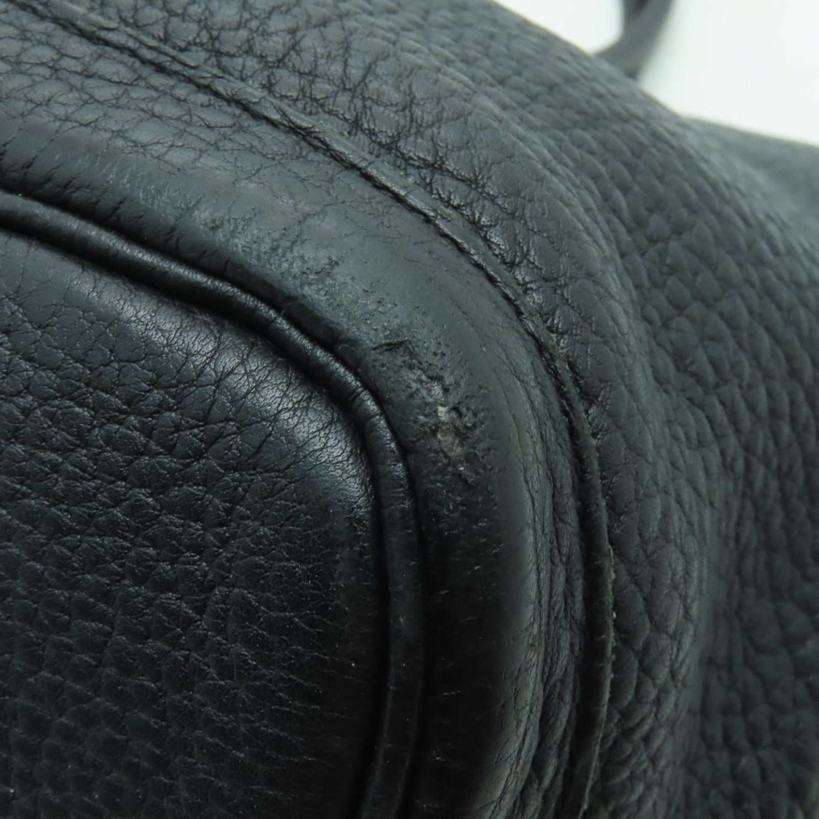 HERMES Negonda皮革Garden Party PM銀扣手挽袋Noir黑色