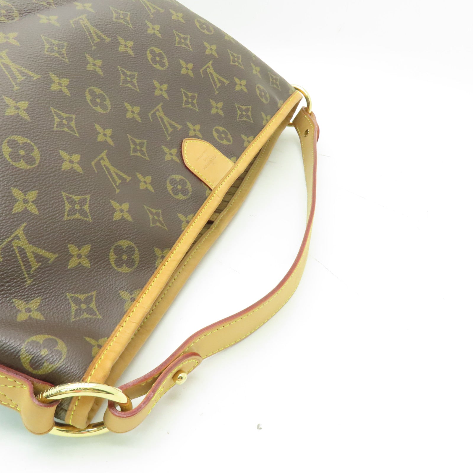 LOUIS VUITTON Monogram Delightful PM金扣肩背袋棕色